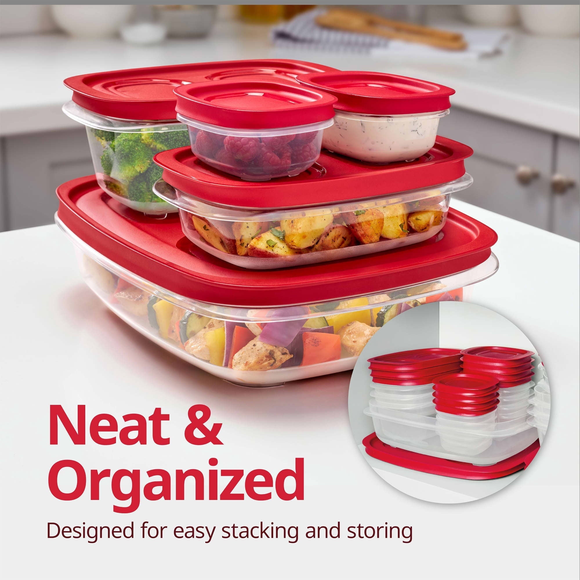 14.66-Cup EasyStore Square Container, Food Storage Container, Food Storage Container with Lids