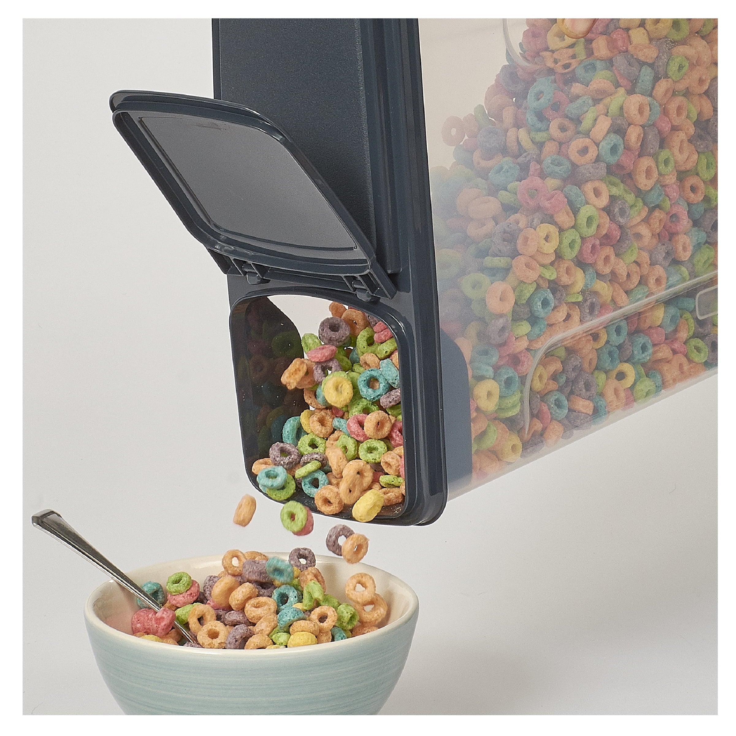 2-Pack Plastic Cereal Keeper Storage Containers, Kitchen Pantry Organizer Canisters for Cereal and Dry Food...
