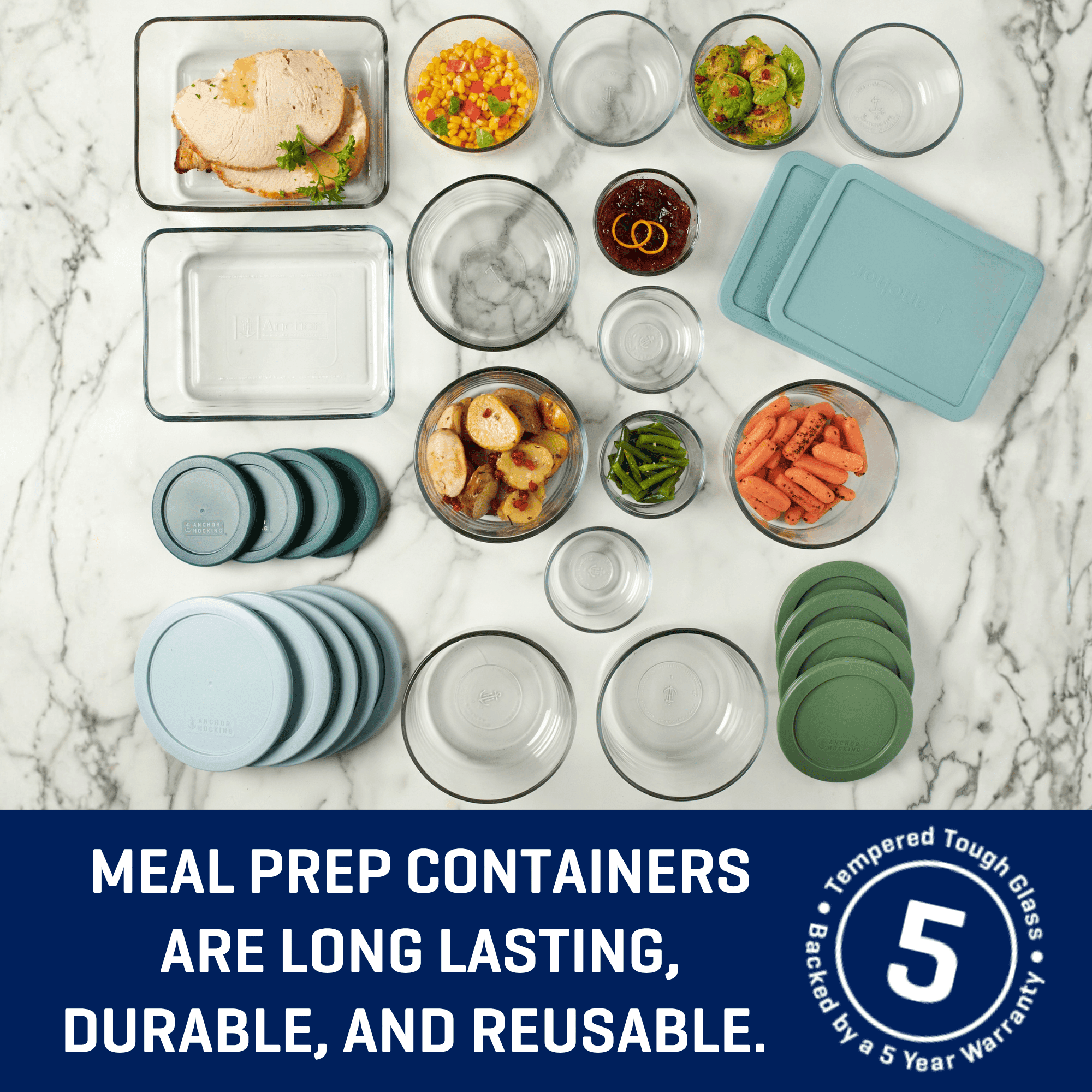 32-Piece Glass Food Storage Containers with Colorful BPA-Free Lids