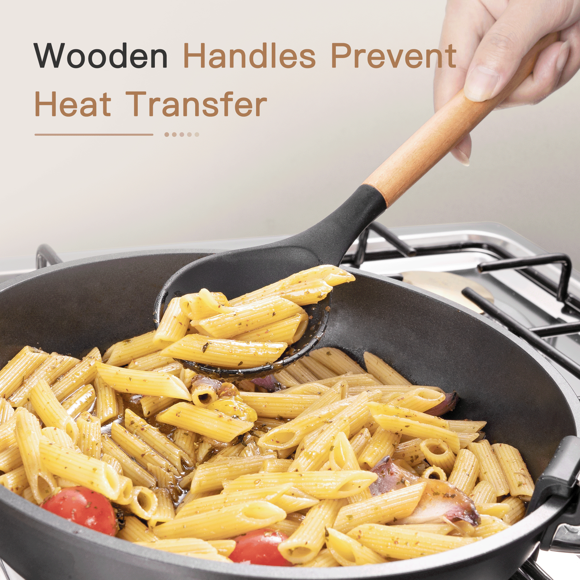 Silicone Cooking Utensils Set, 38 PCS Kitchen Utensils Set for 446°F Heat Resistant, Food Grade Utensil Sets with Woo...