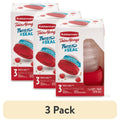 (3 pack) & Seal 1.6-Cup Food Storage Containers, Ruby Red, 3 pack