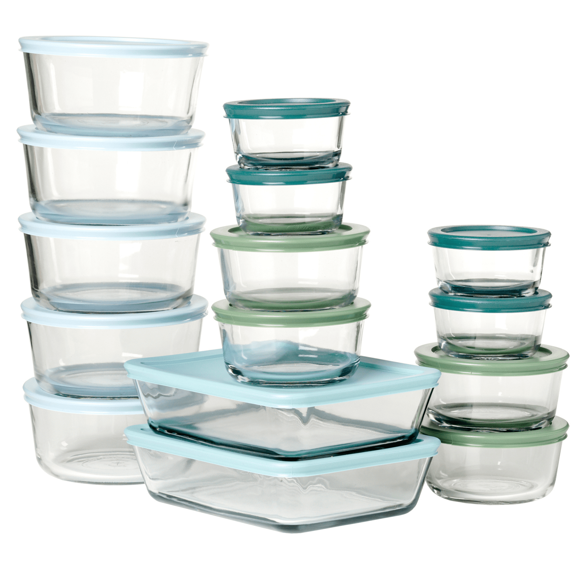 32-Piece Glass Food Storage Containers with Colorful BPA-Free Lids