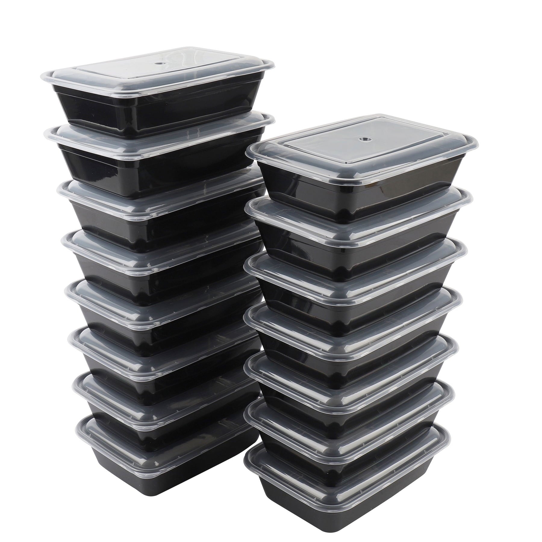 15-Pack Meal Prep Containers with Lids, BPA-Free, Leak-Resistant, Microwave and Dishwasher Safe, Stackable, Reusable ...
