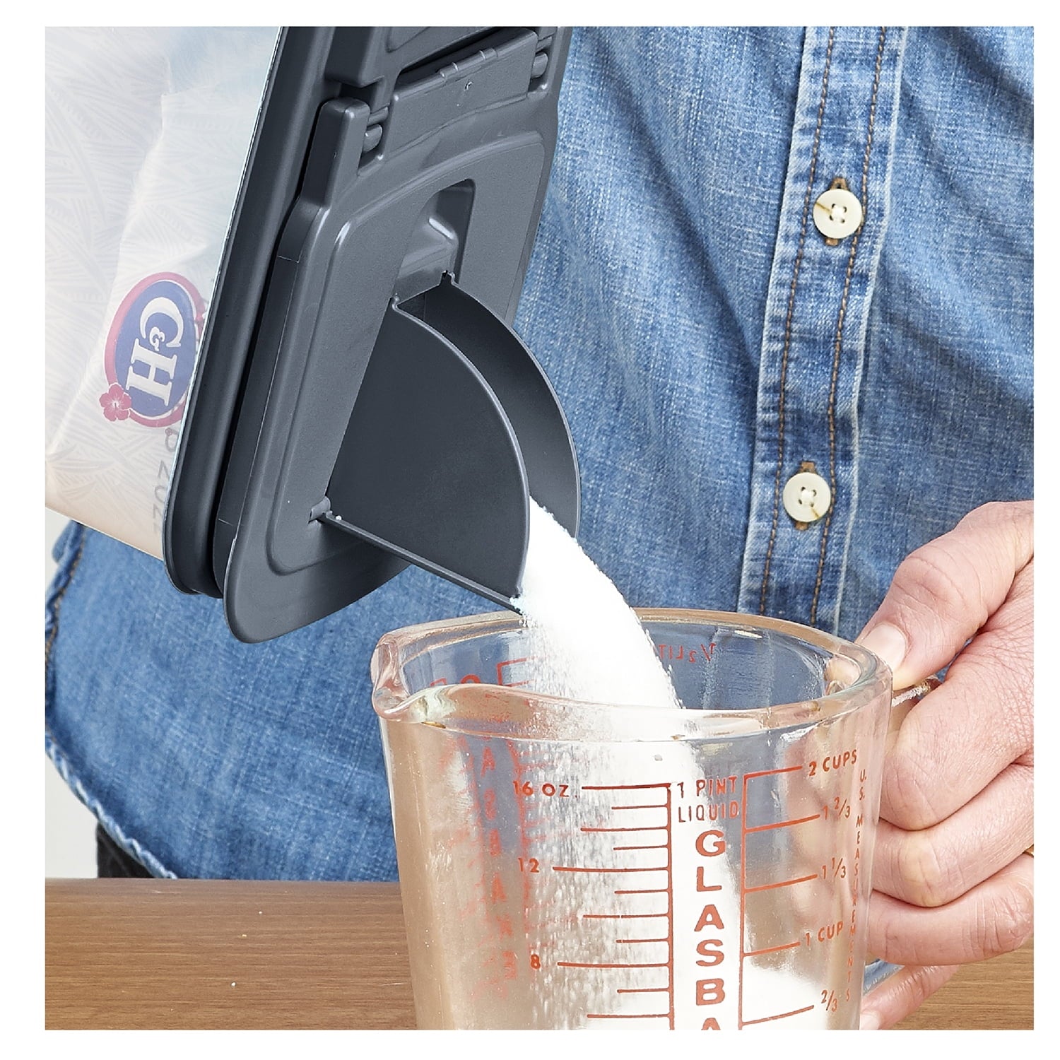 3.5 QT Plastic Food Dispenser, Clear with Gray Lid (1 Each) 7.5" L x 3.75" W x 9.25" H, Designed to Help wi...
