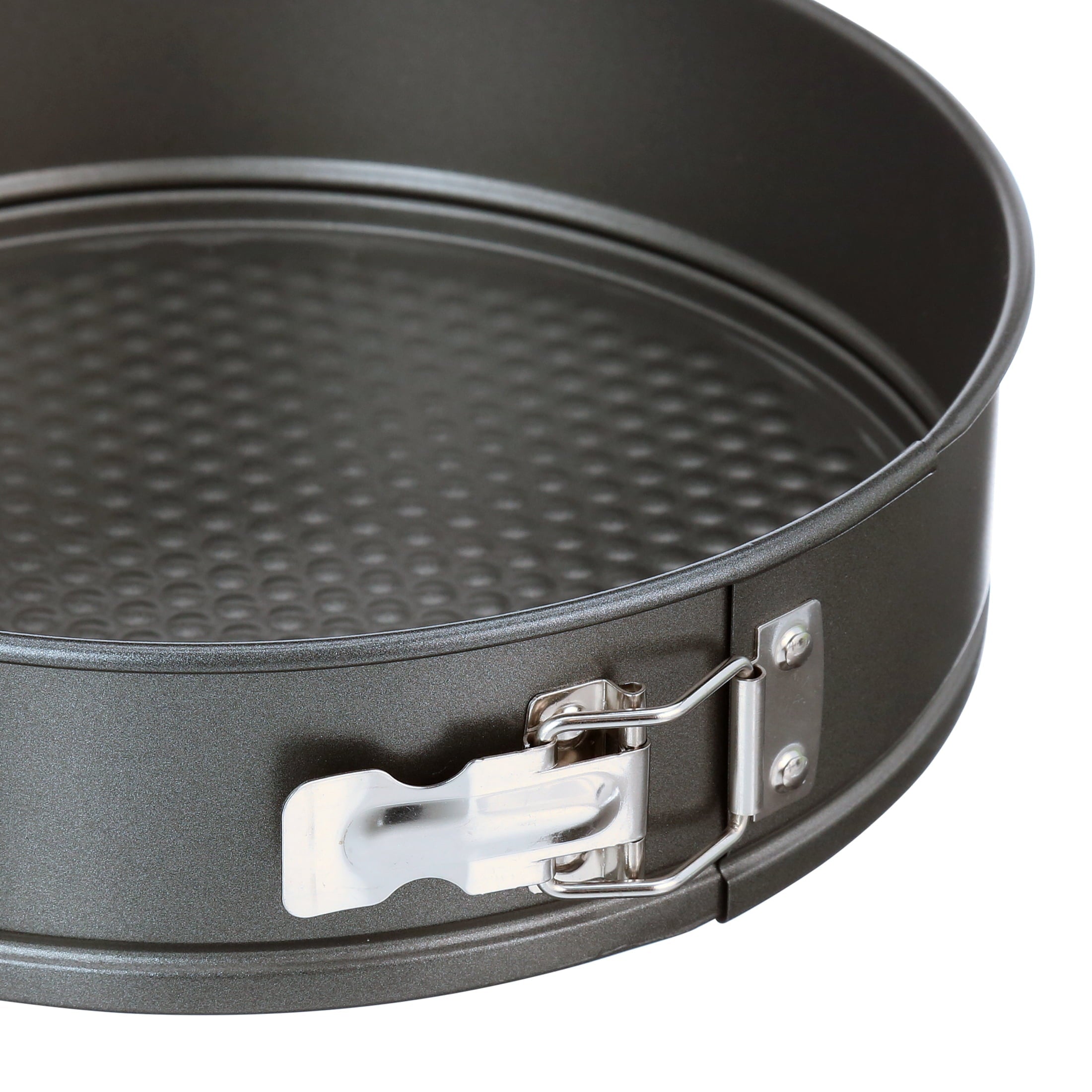 8", 9", 10" Round Nonstick Carbon Steel Springform Cake Pans, Gray, Set of 3