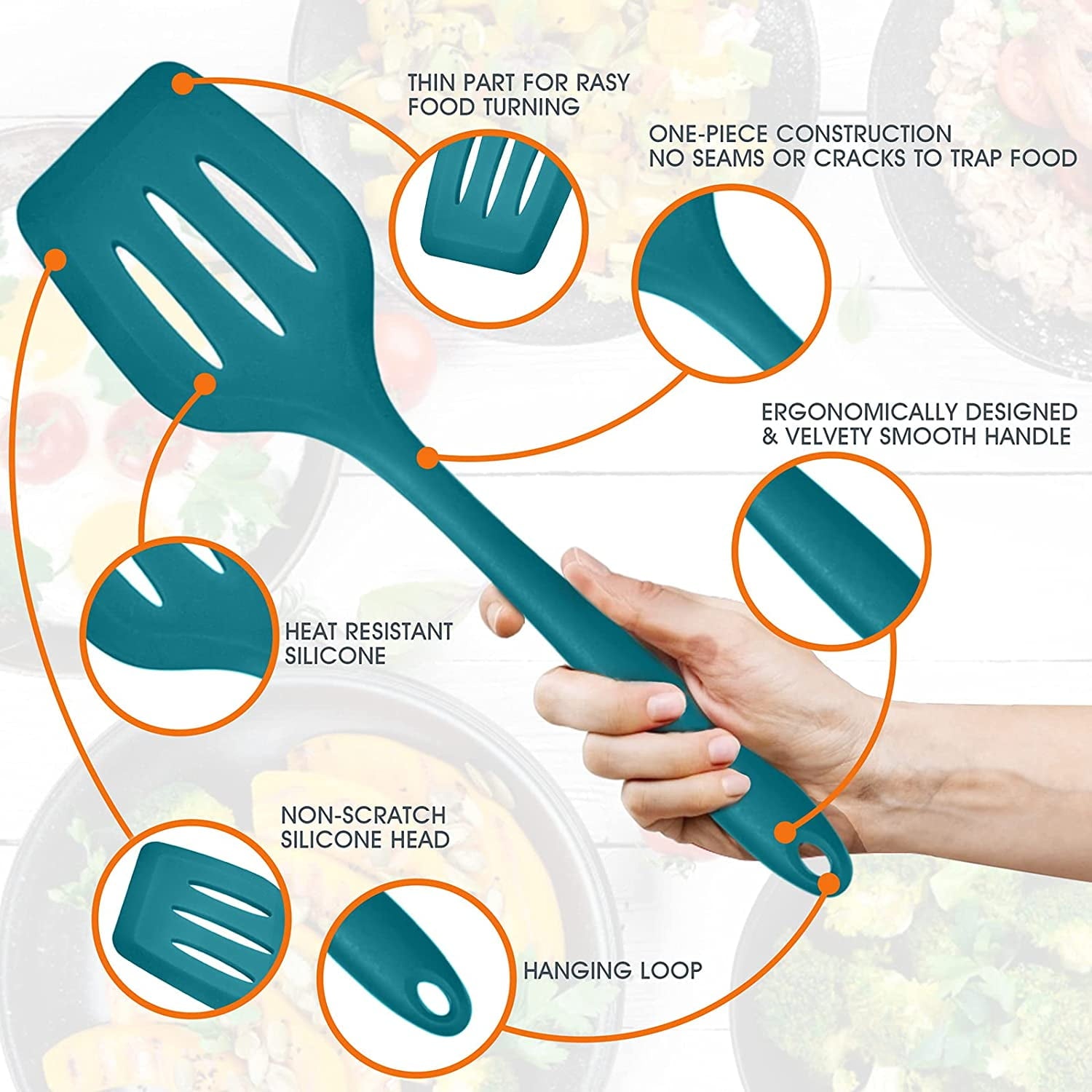 15-Piece Kitchen Utensils Set, Silicone Cooking Utensils with Holder, Non-stick Cookware Friendly & Heat Resistant - ...