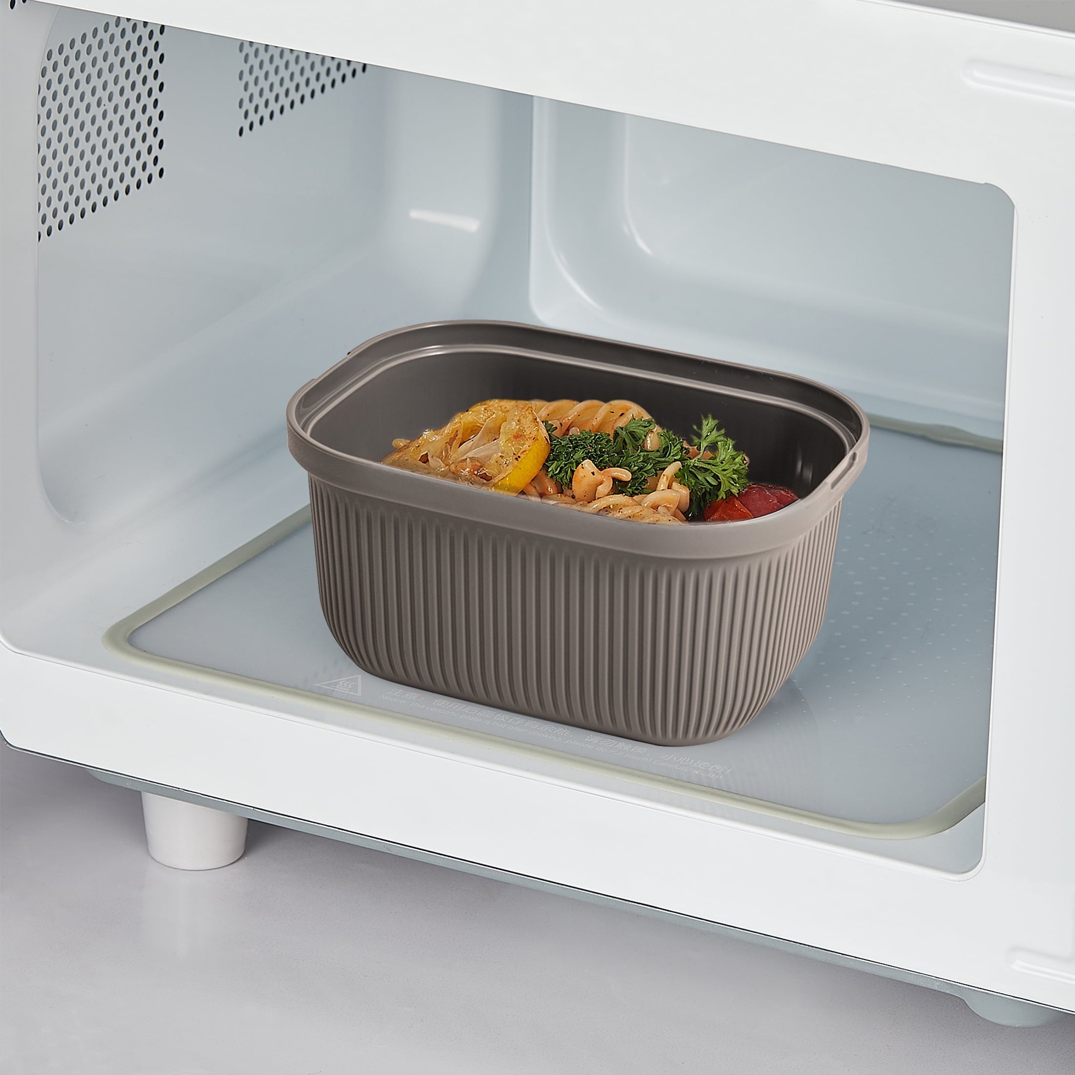 Plastic Food Storage Bento Snack Container, Rectangle, Grey, 19oz Capacity, Made for Portable Food Storage