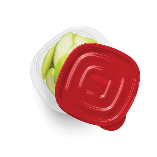 1.26-Cup Small Square Food Storage Containers, Ruby Red, 5 pack