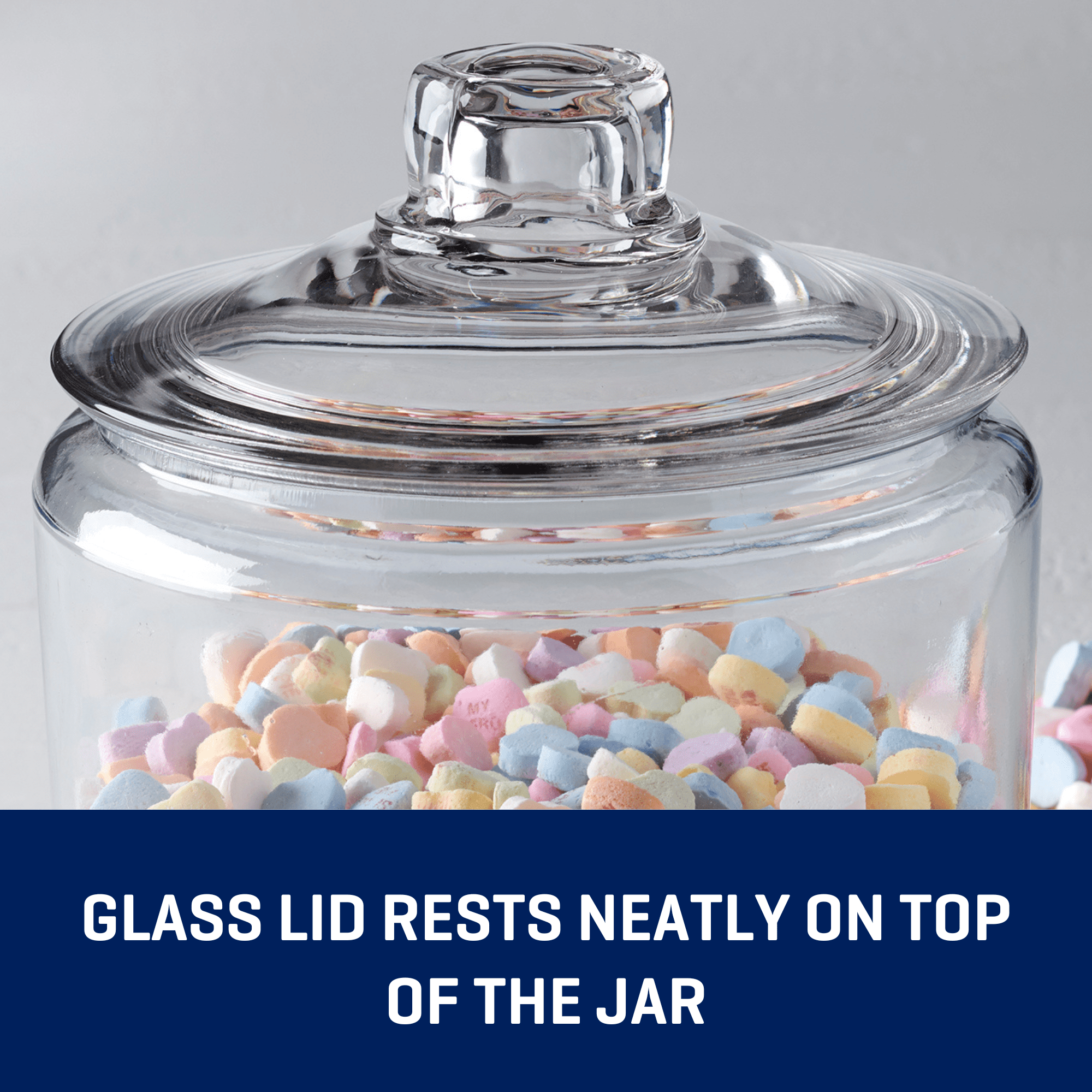 Glass Jar with Lid, 1/2 Gallon, Best Used for Pantry Jar Storage and Display