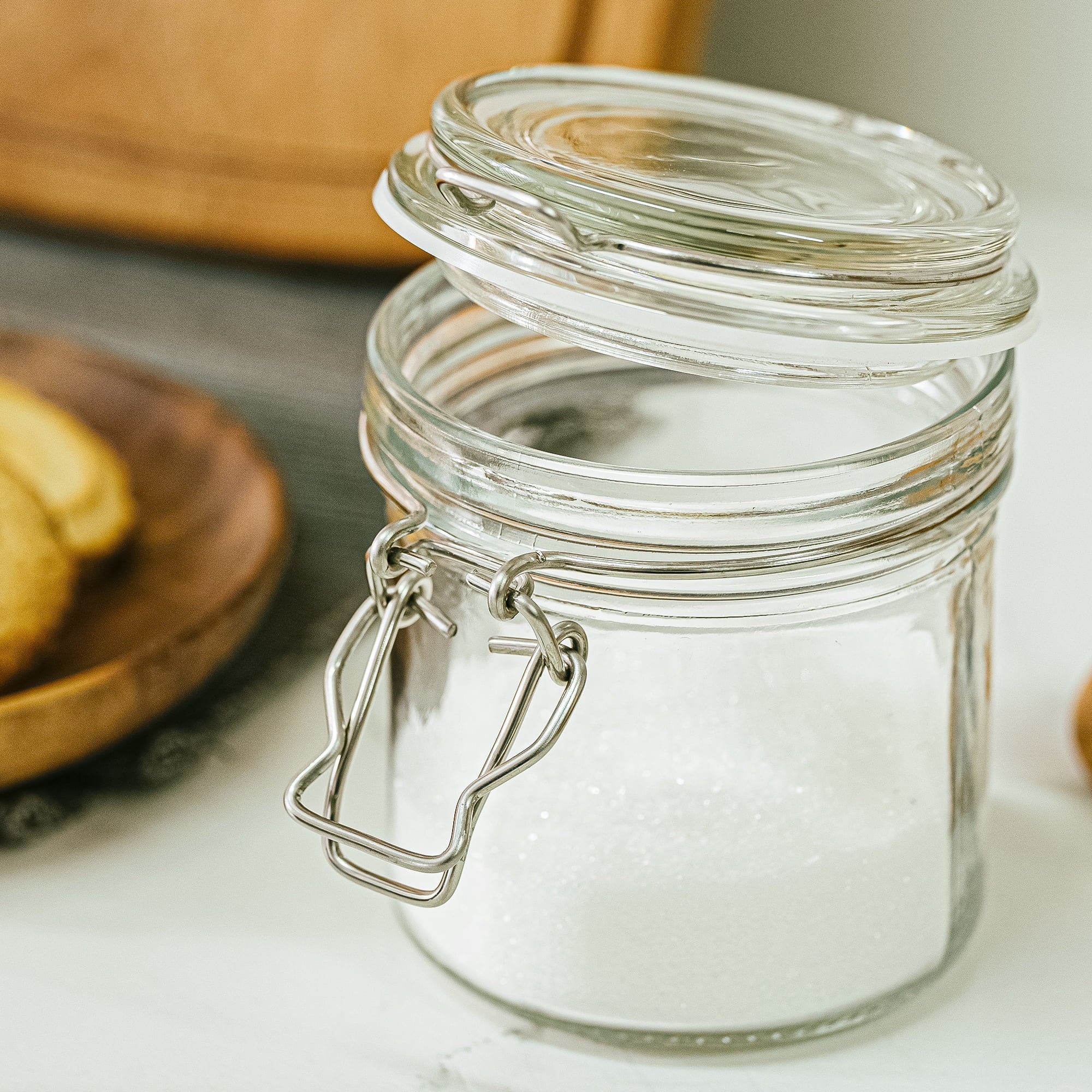9.4 oz Glass Airtight Food Storage Jar Canister with Locking Lid, Kitchen Pantry Storage Container for Spic...