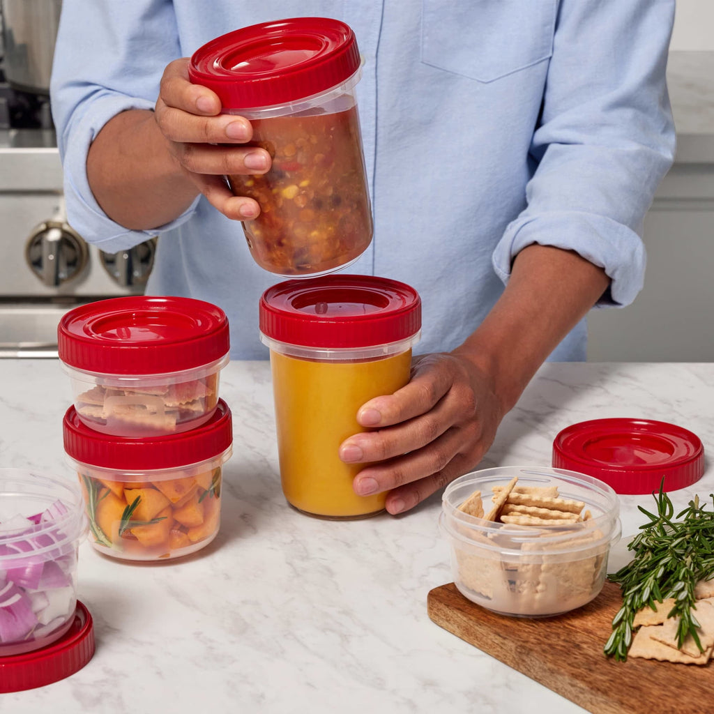 (3 pack) & Seal 1.6-Cup Food Storage Containers, Ruby Red, 3 pack