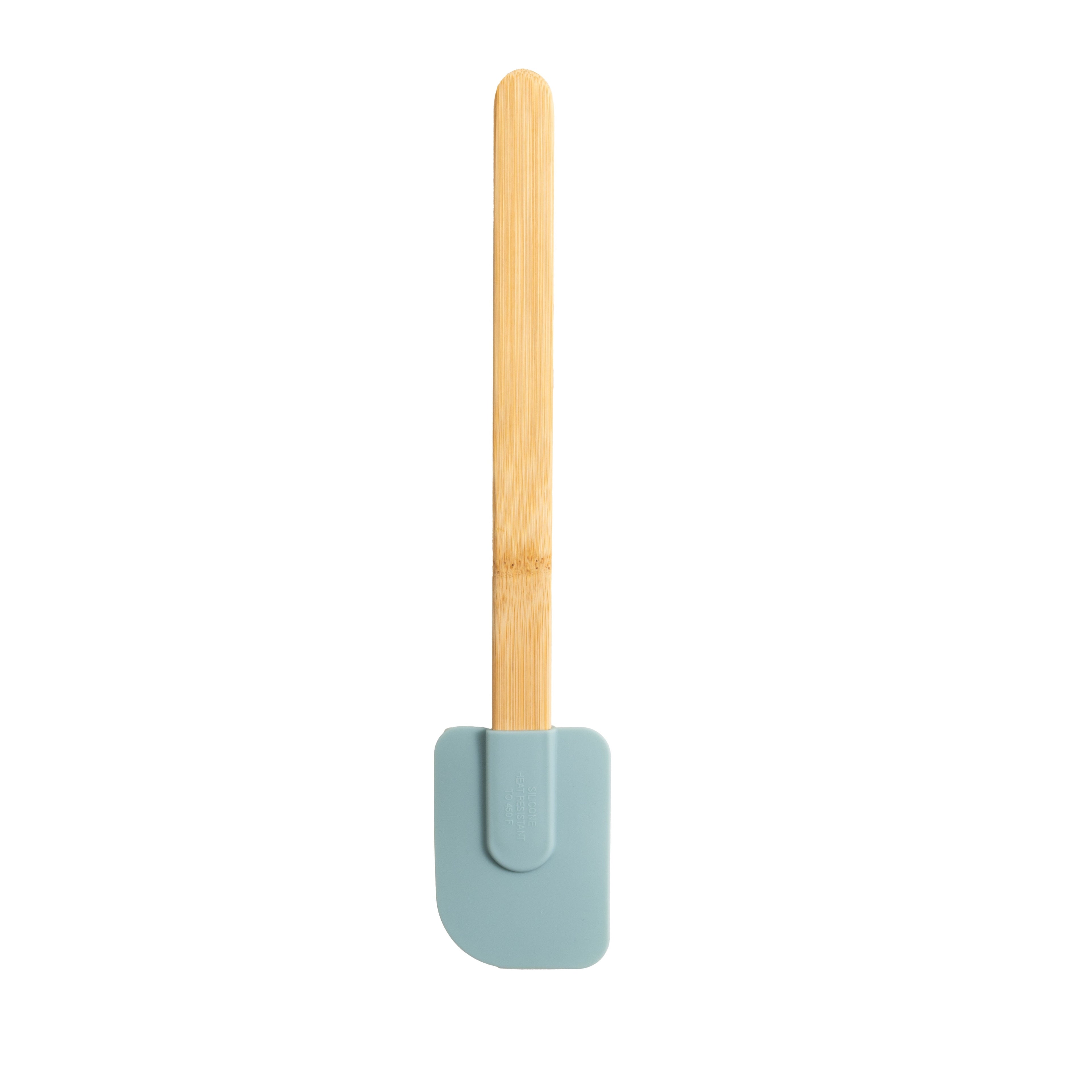 Silicone Spatulas Set 4 with Bamboo Handles, Blue