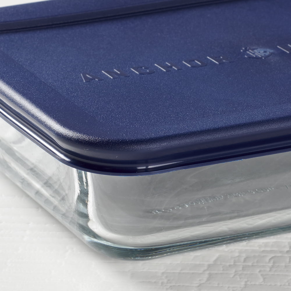 Glass Food Storage Containers with Lids, 3 Cup Rectangular, Set of 2