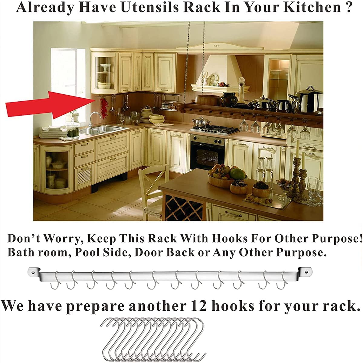 Kitchen Utensils Set 37 Pieces, Stainless Steel Cooking Utensils Set, Kitchen Gadgets Cookwarewith Hooks For H...