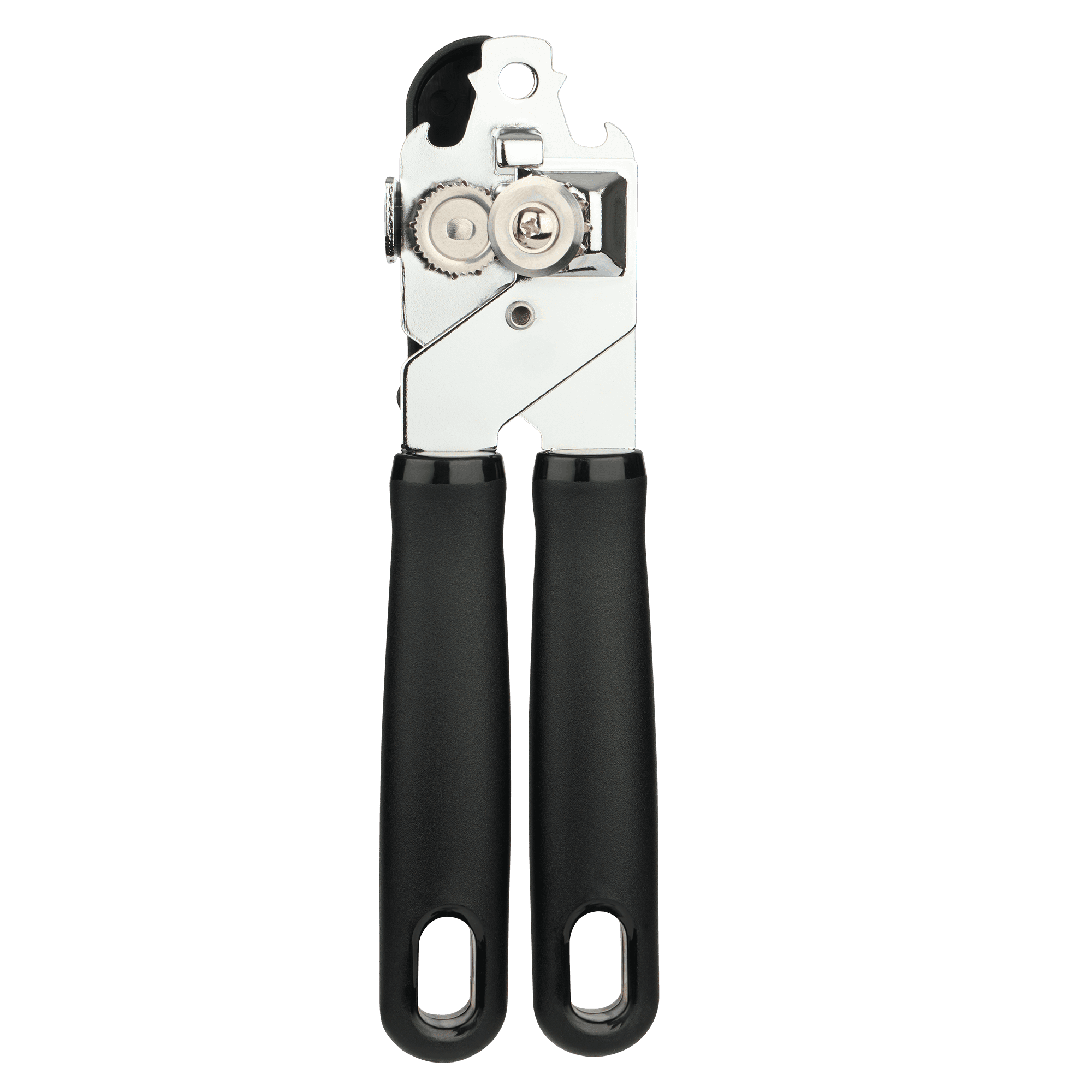 2 Ply Manual Can Opener with Integrated Bottle Opener, Black
