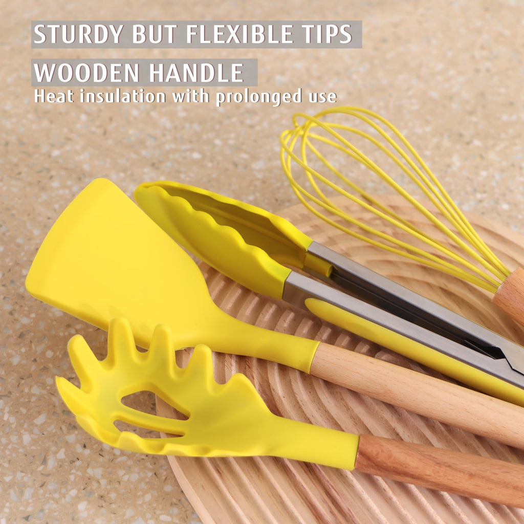 32 PCS Silicone Cooking Utensils Set, 446°F Heat Resistant Turner Tongs,Spatula,Spoon,Brush,Whisk