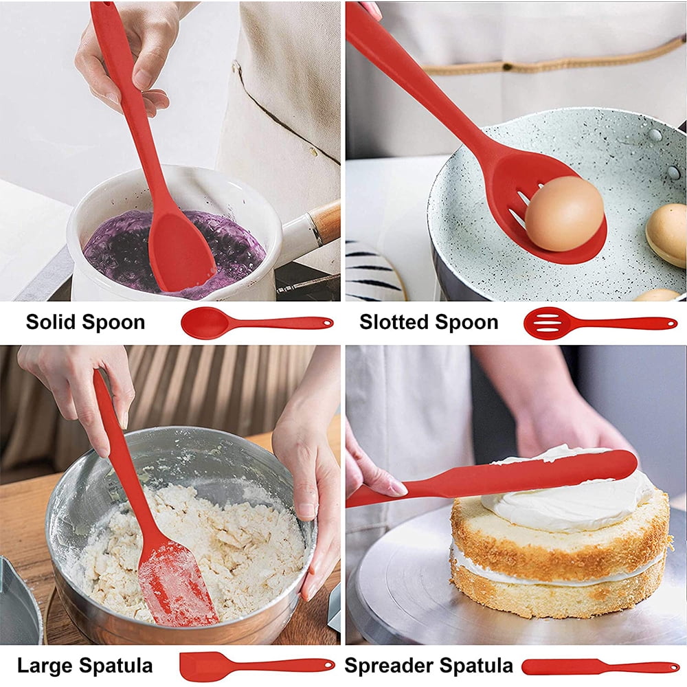 14 Pcs Cooking Utensils Set with Holder, Heat Resistant Silicone Kitchen Cookware Utensils Set, Kitchen Cooking Tools...