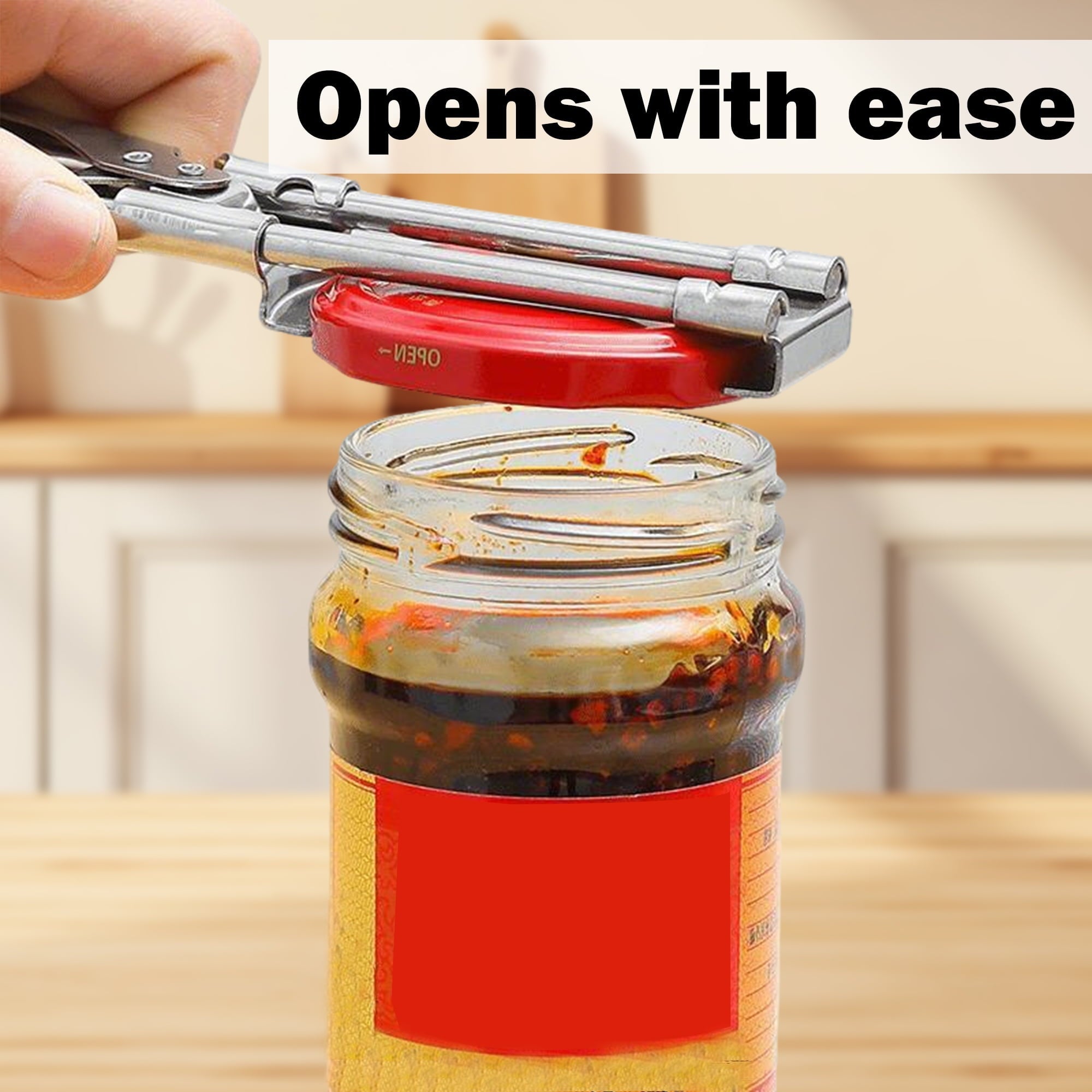 1 Counts Jar Opener for Weak Hands, Multifunctional Adjustable Can Opener, Stainless Steel Jar Lid Opener Bottle Open...