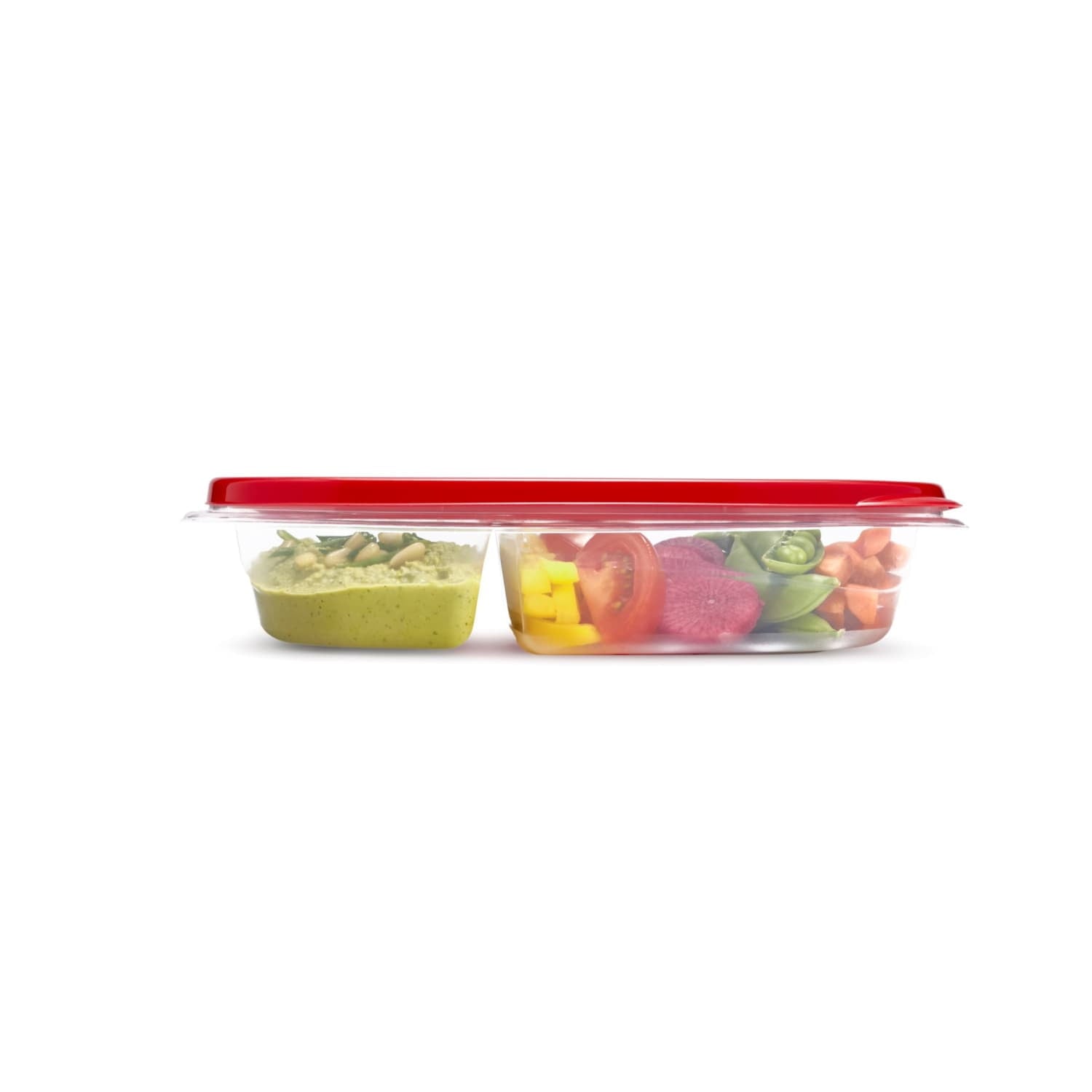 alongs Divided Rectangular Food Storage Containers, 3.7 Cup, 3-Pack