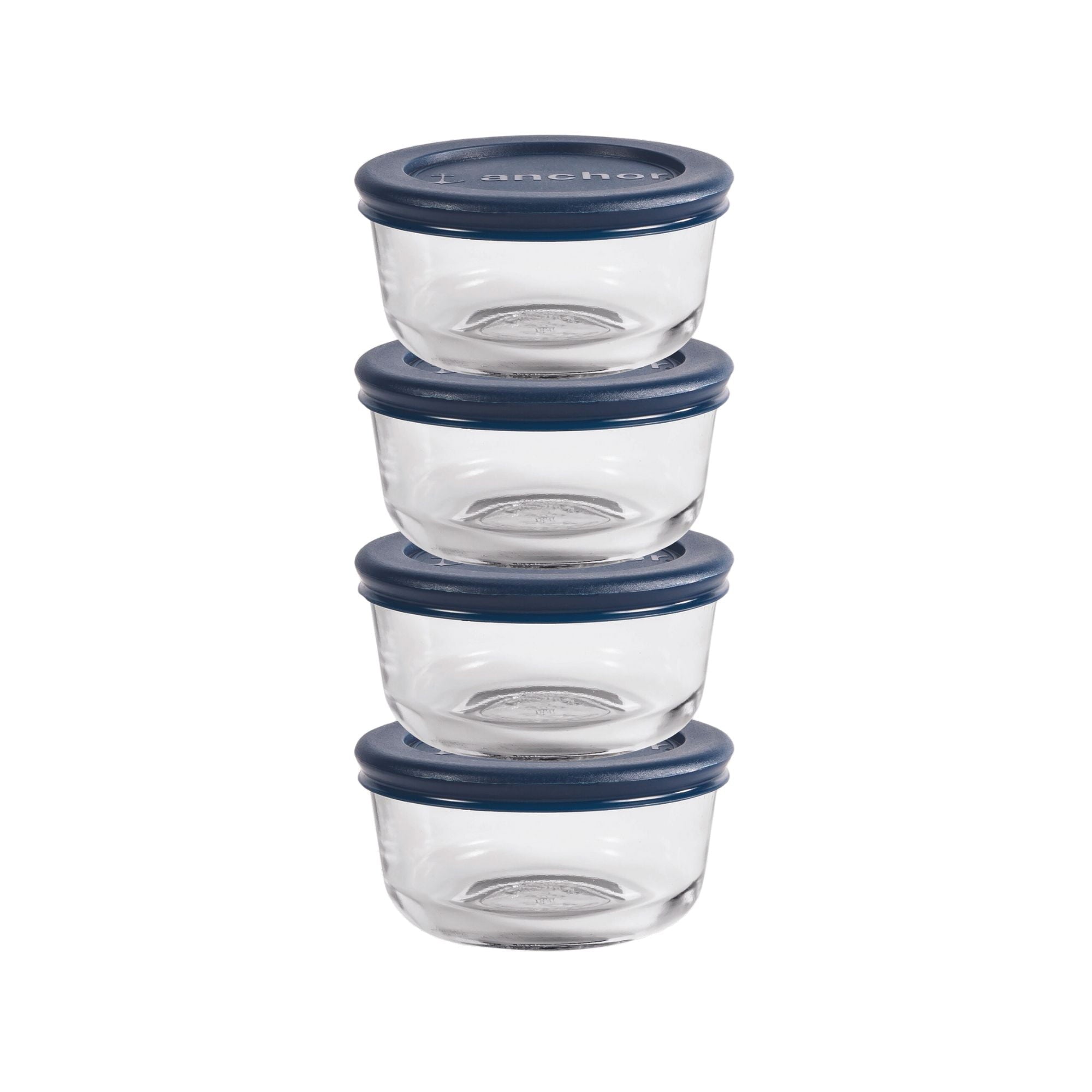 Glass Food Storage Containers with Lids, 1 Cup Round, Set of 4
