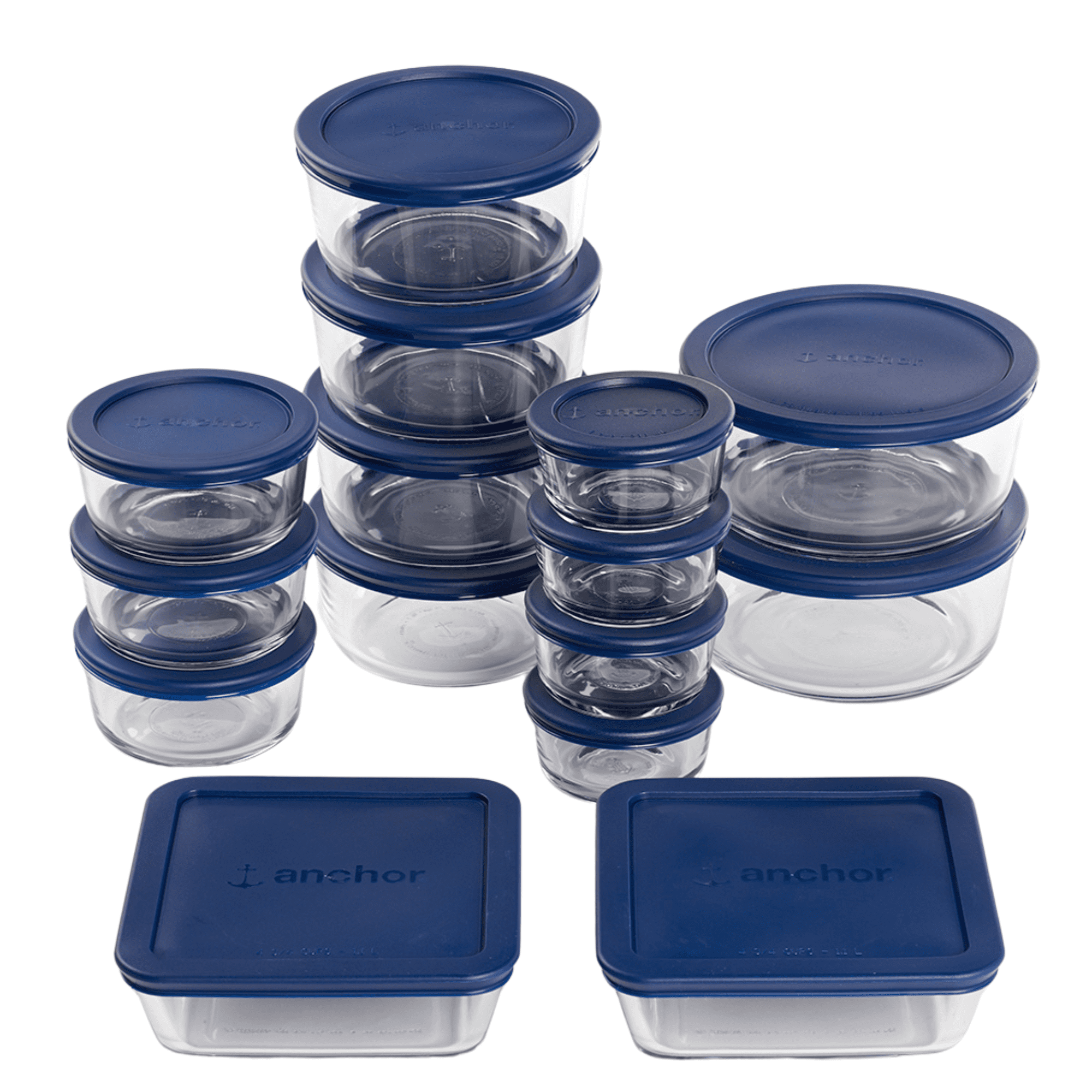 Glass Food Storage Containers with SnugFit Lids, 30 Piece Set