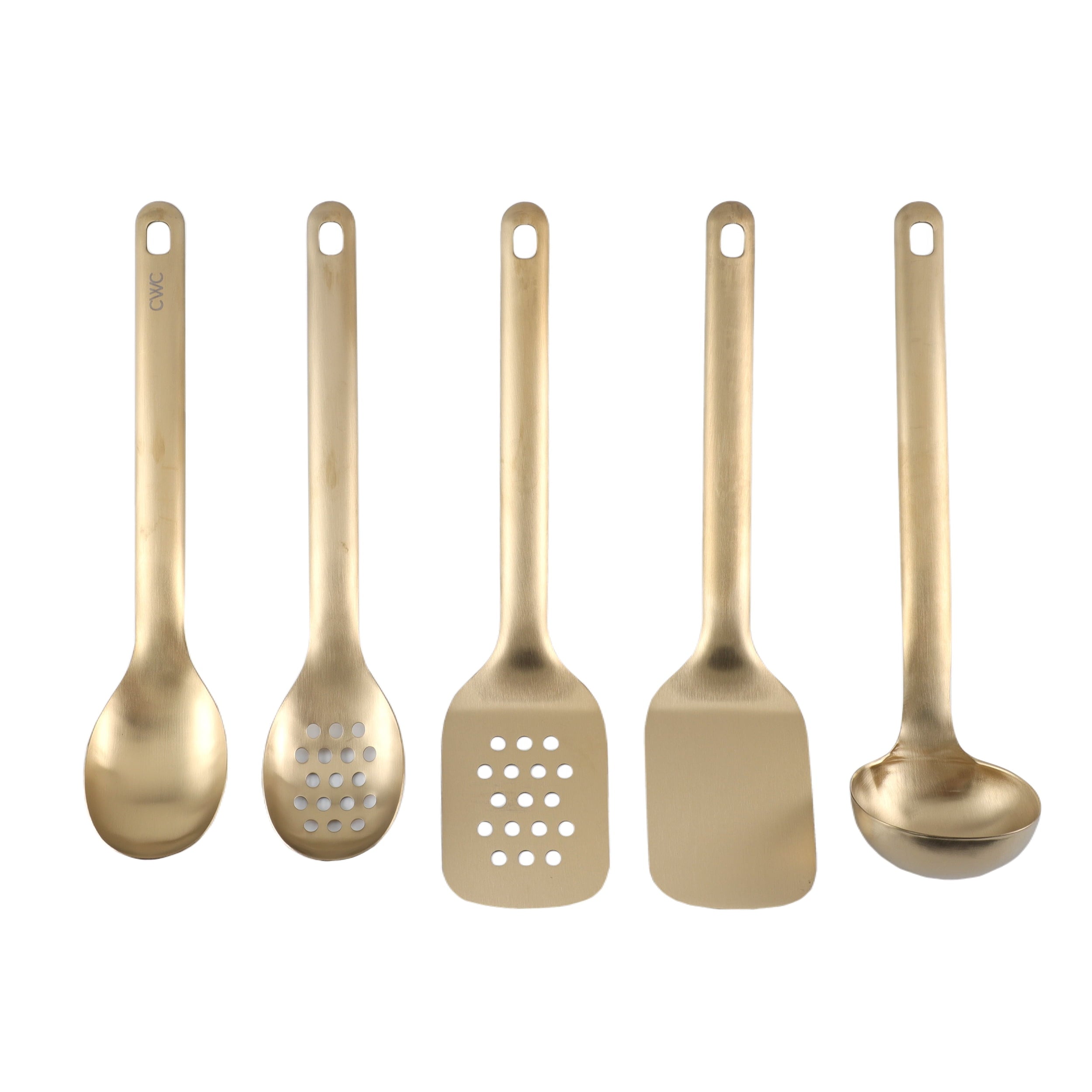 5-Piece Stainless Steel Utensil Set Gold, Durable & Stylish Kitchen Tools