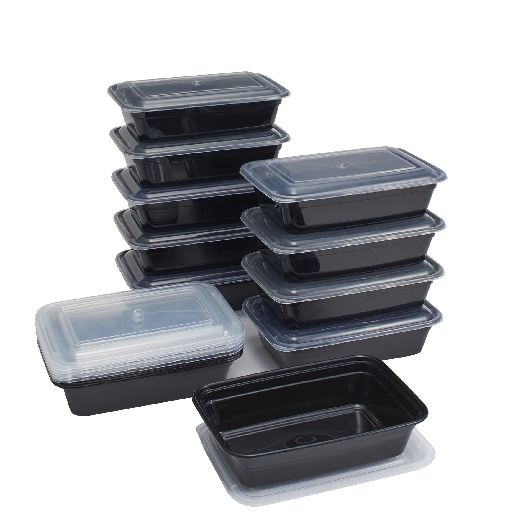15-Pack Meal Prep Containers with Lids, BPA-Free, Leak-Resistant, Microwave and Dishwasher Safe, Stackable, Reusable ...