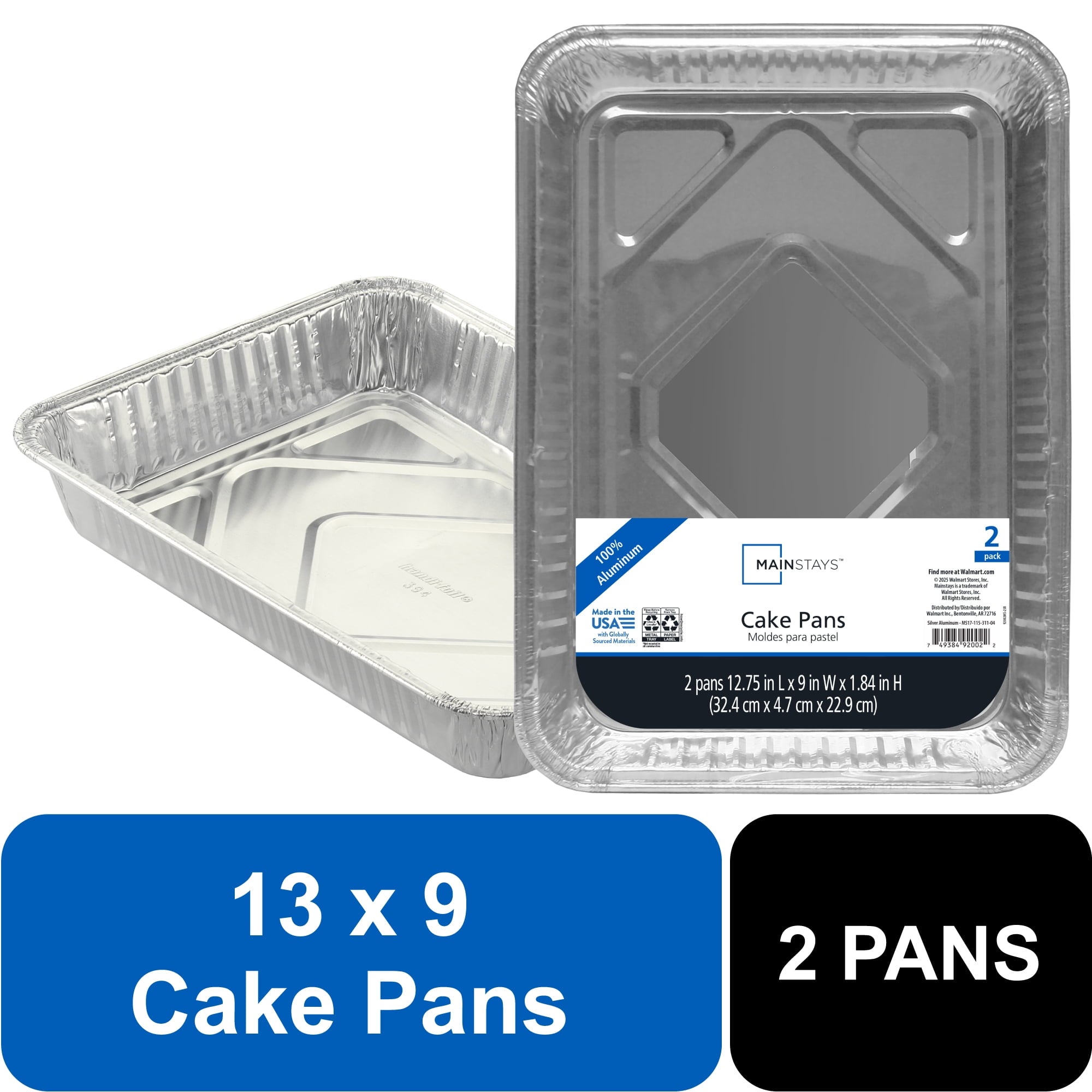 Aluminum Foil Cake Pans 13" x 9" 2 Count