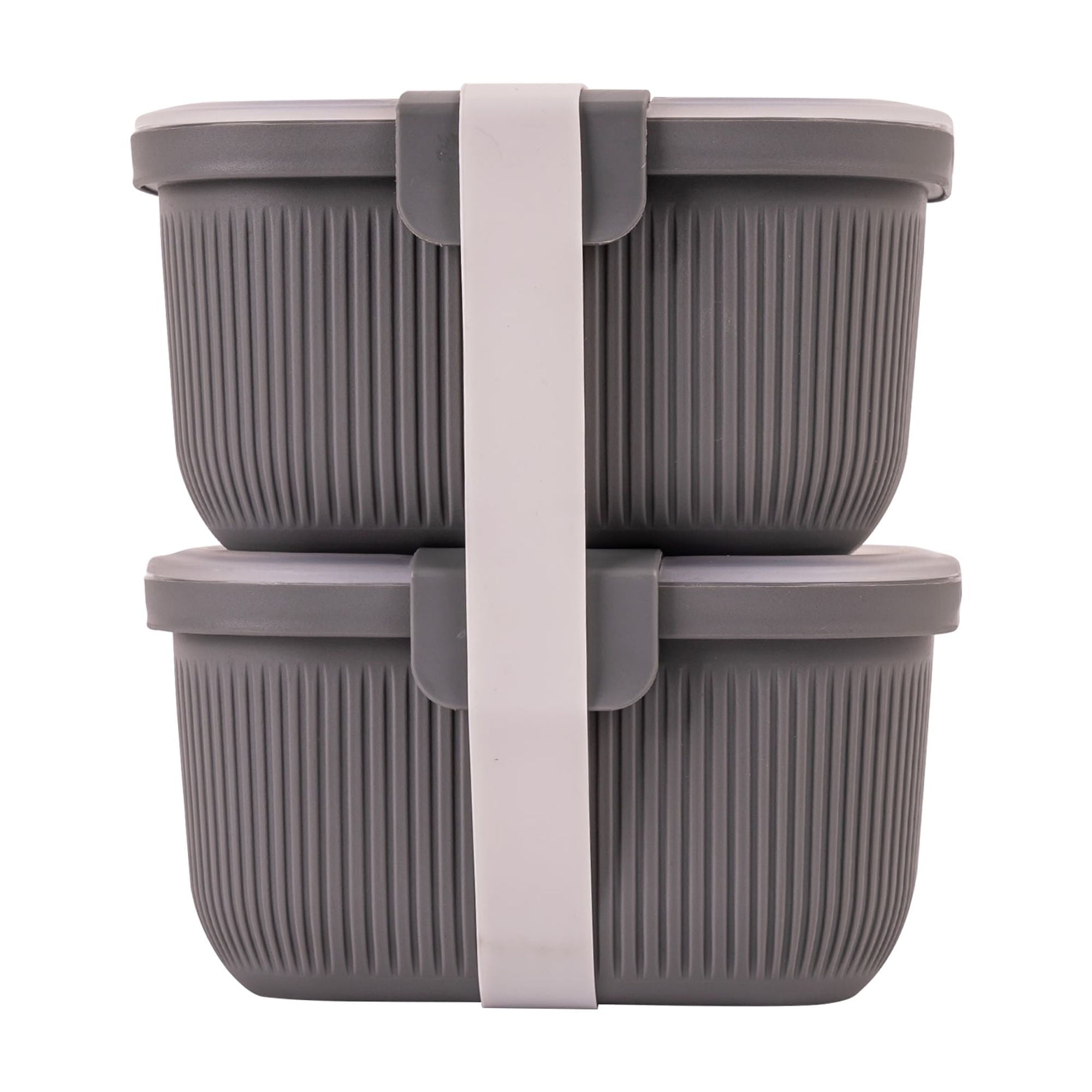 Plastic Food Storage Bento Snack Container, Rectangle, Grey, 19oz Capacity, Made for Portable Food Storage