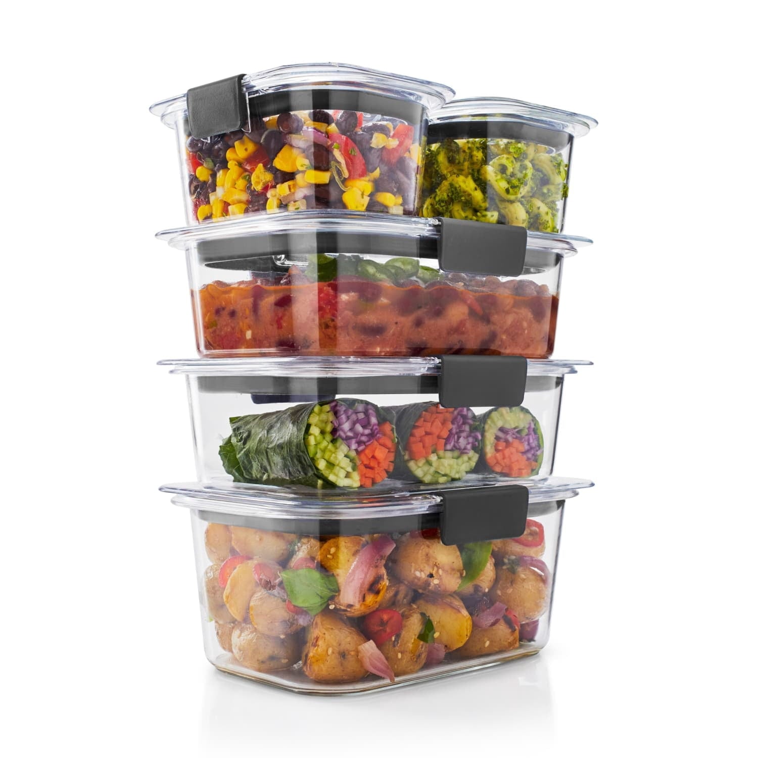 10-Piece Set, Leak-Proof and Clear Food Storage Containers