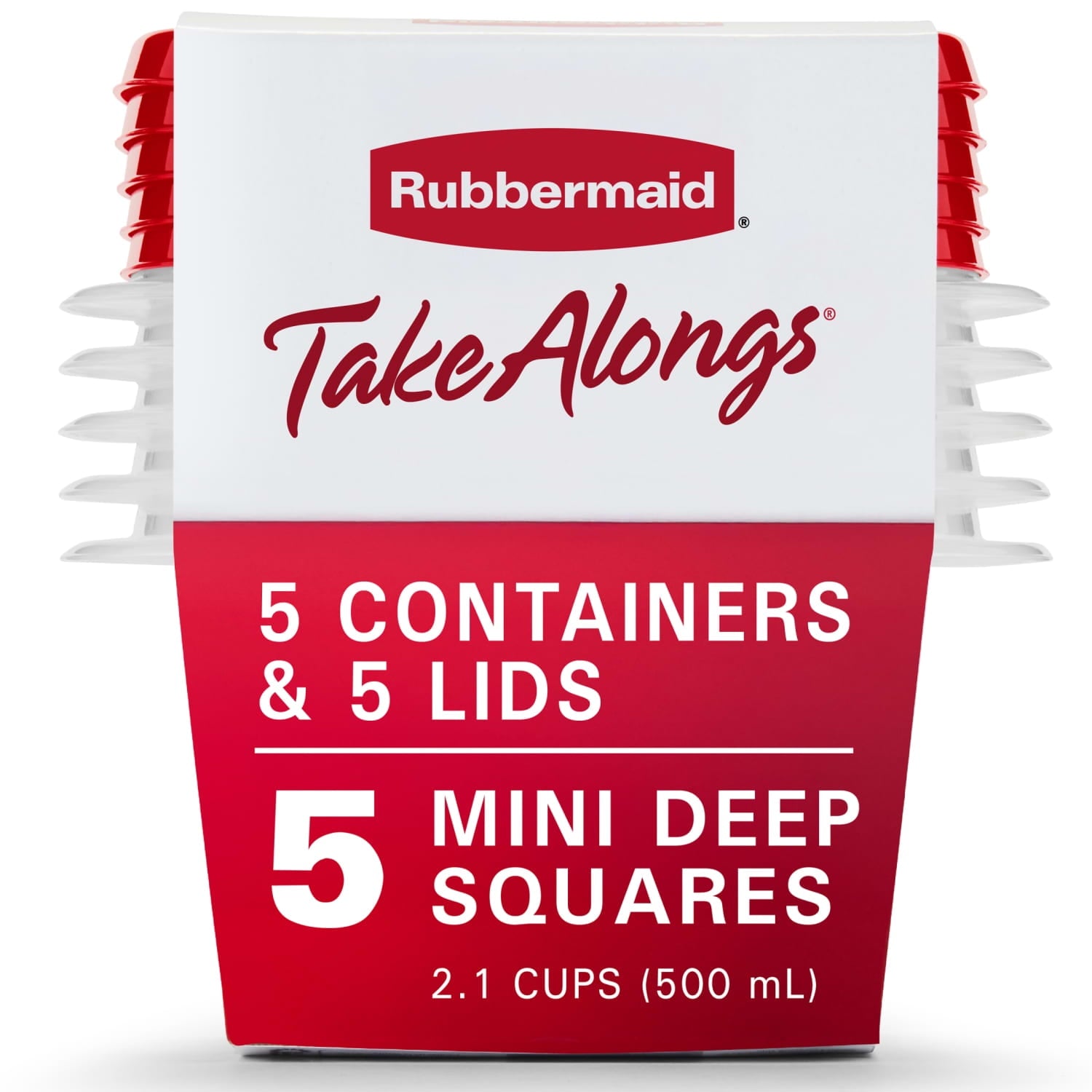 2.1 cups Clear Food Storage Container 5 pk