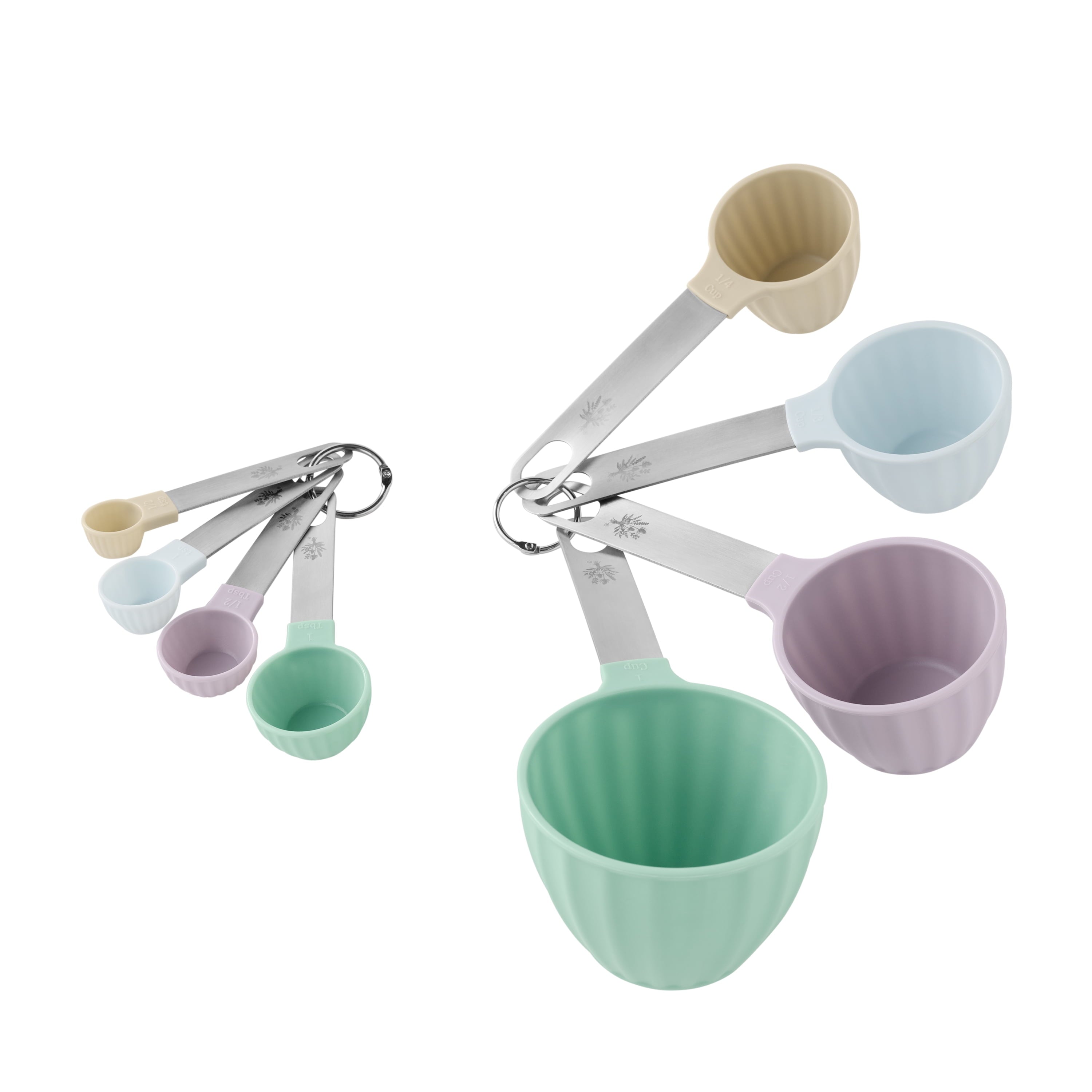 8-Piece Plastic Measuring Cup and Spoon Set, Multicolor