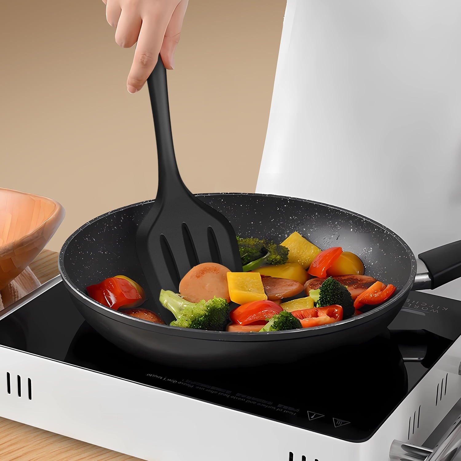 Silicone Cooking Utensils Set - 446°F Heat Resistant Kitchen Utensils,Turner Tongs,Spatula,Spoon,Brush,Whisk,Ki...
