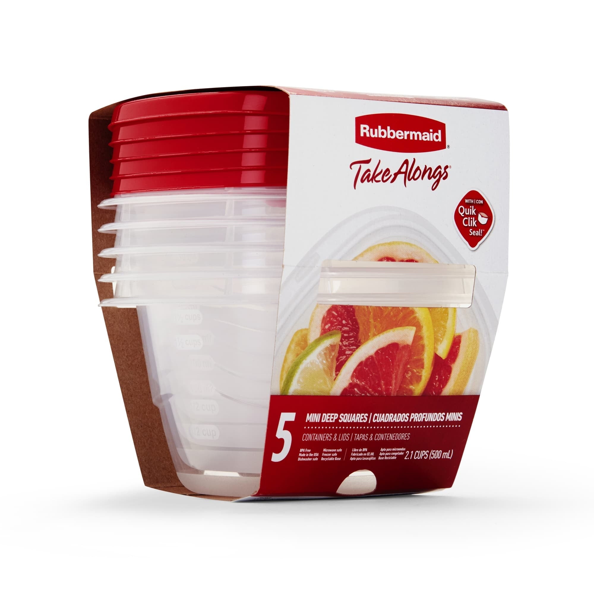 2.1 cups Clear Food Storage Container 5 pk