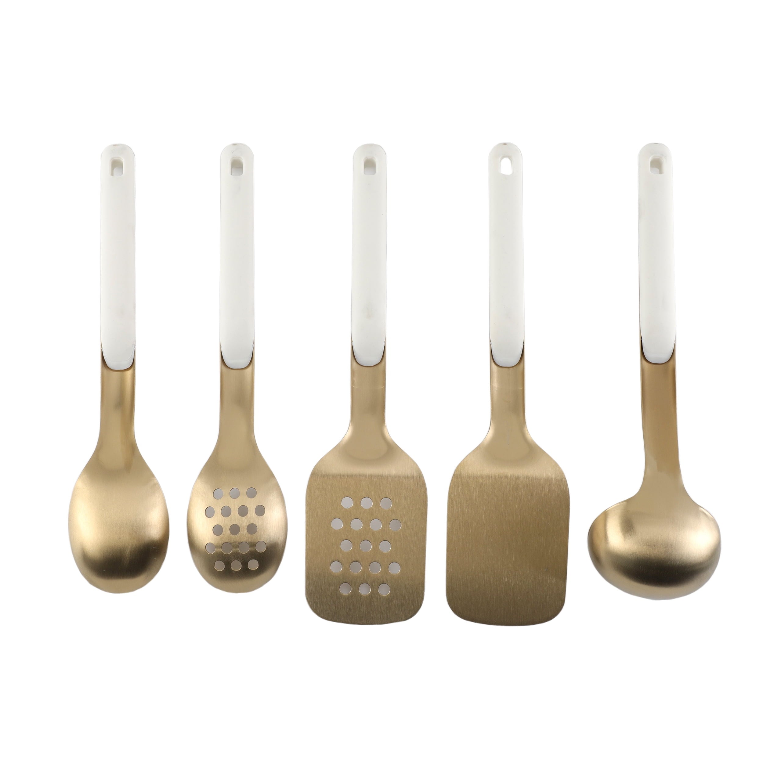 5-Piece Stainless Steel Utensil Set Gold, Durable & Stylish Kitchen Tools