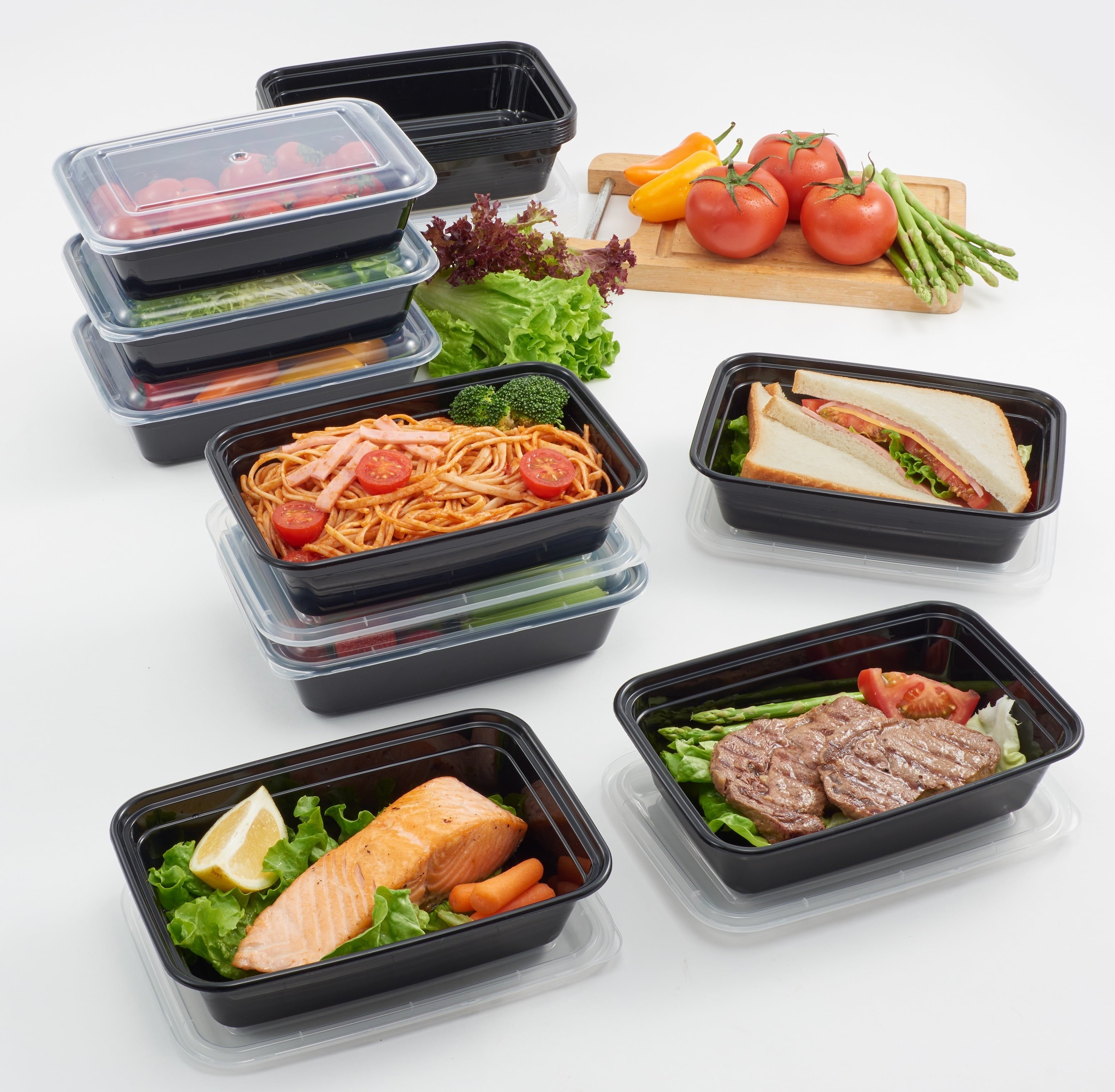15-Pack Meal Prep Containers with Lids, BPA-Free, Leak-Resistant, Microwave and Dishwasher Safe, Stackable, Reusable ...