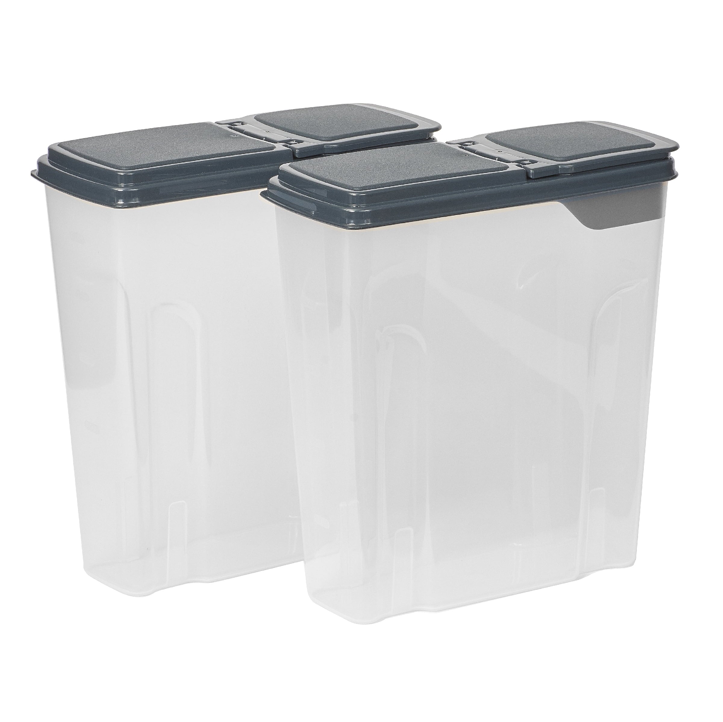 2-Pack Plastic Cereal Keeper Storage Containers, Kitchen Pantry Organizer Canisters for Cereal and Dry Food...