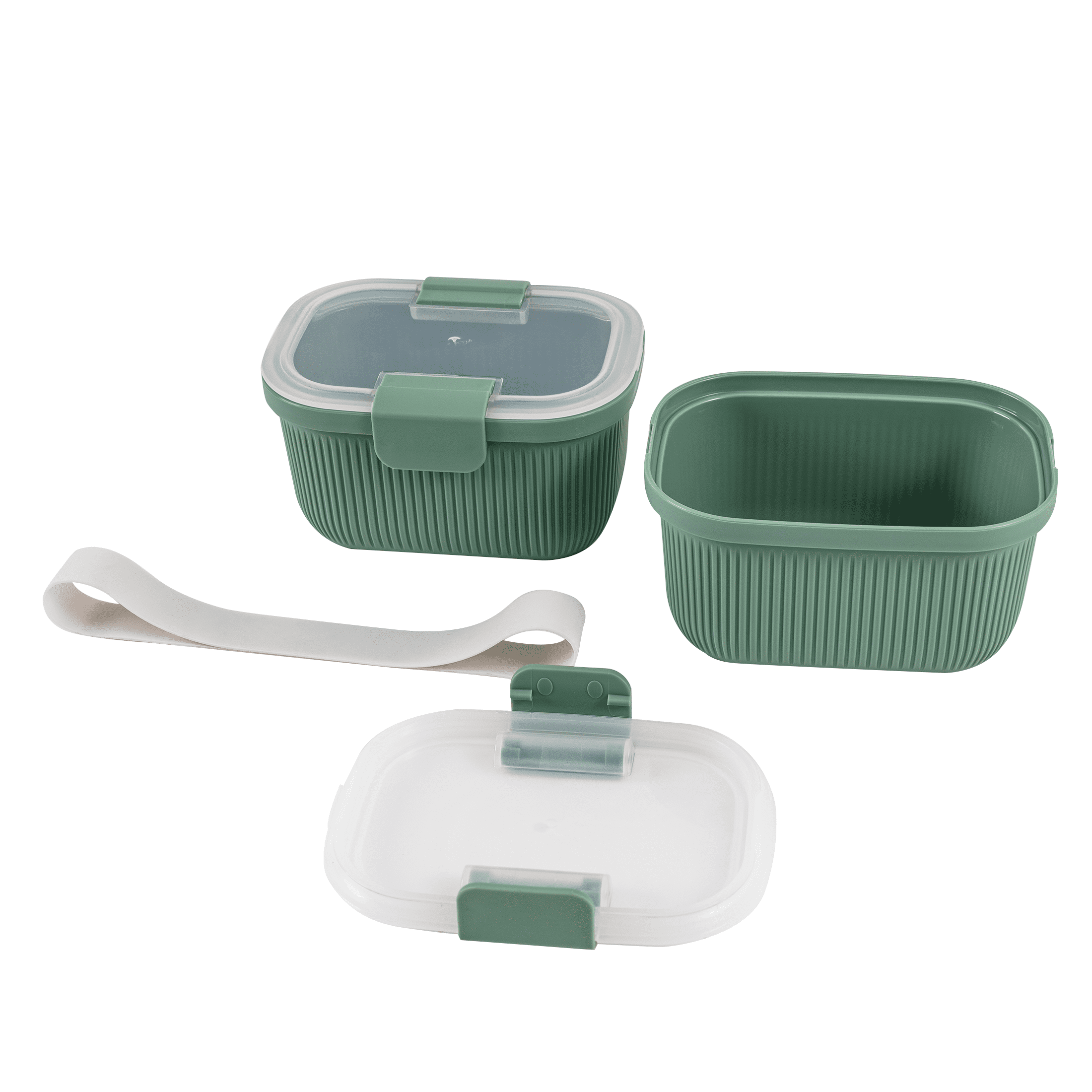 Food Storage Snack Container, Plastic, Rectangle, Green, 19oz Capacity, Best Used for On-the-Go Snacks and Small Port...