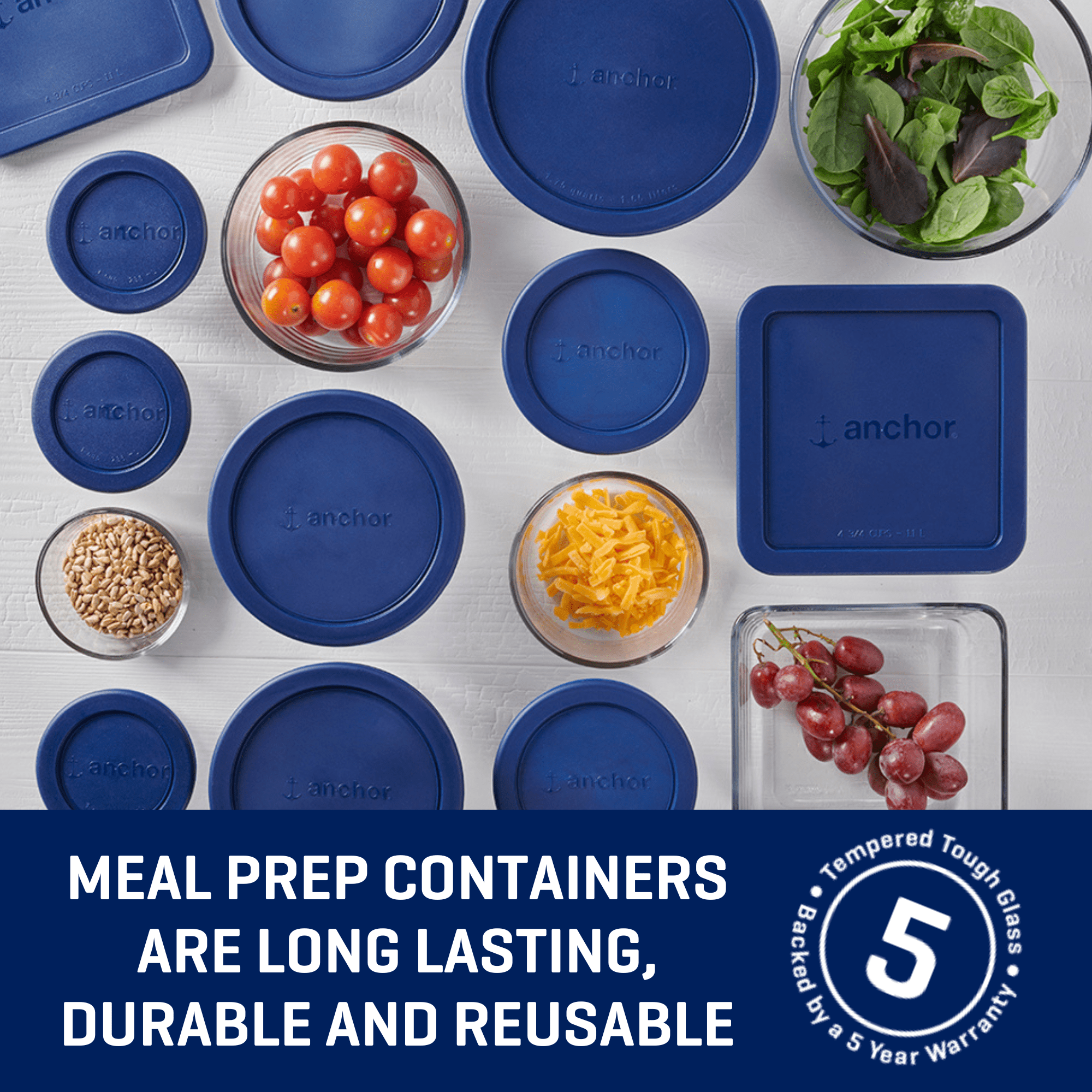 Glass Food Storage Containers with SnugFit Lids, 30 Piece Set