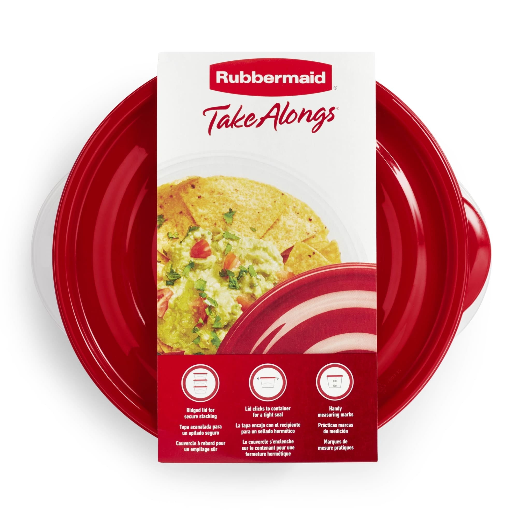 6.2-cup Round Food Storage Containers, Ruby Red, 3 pack