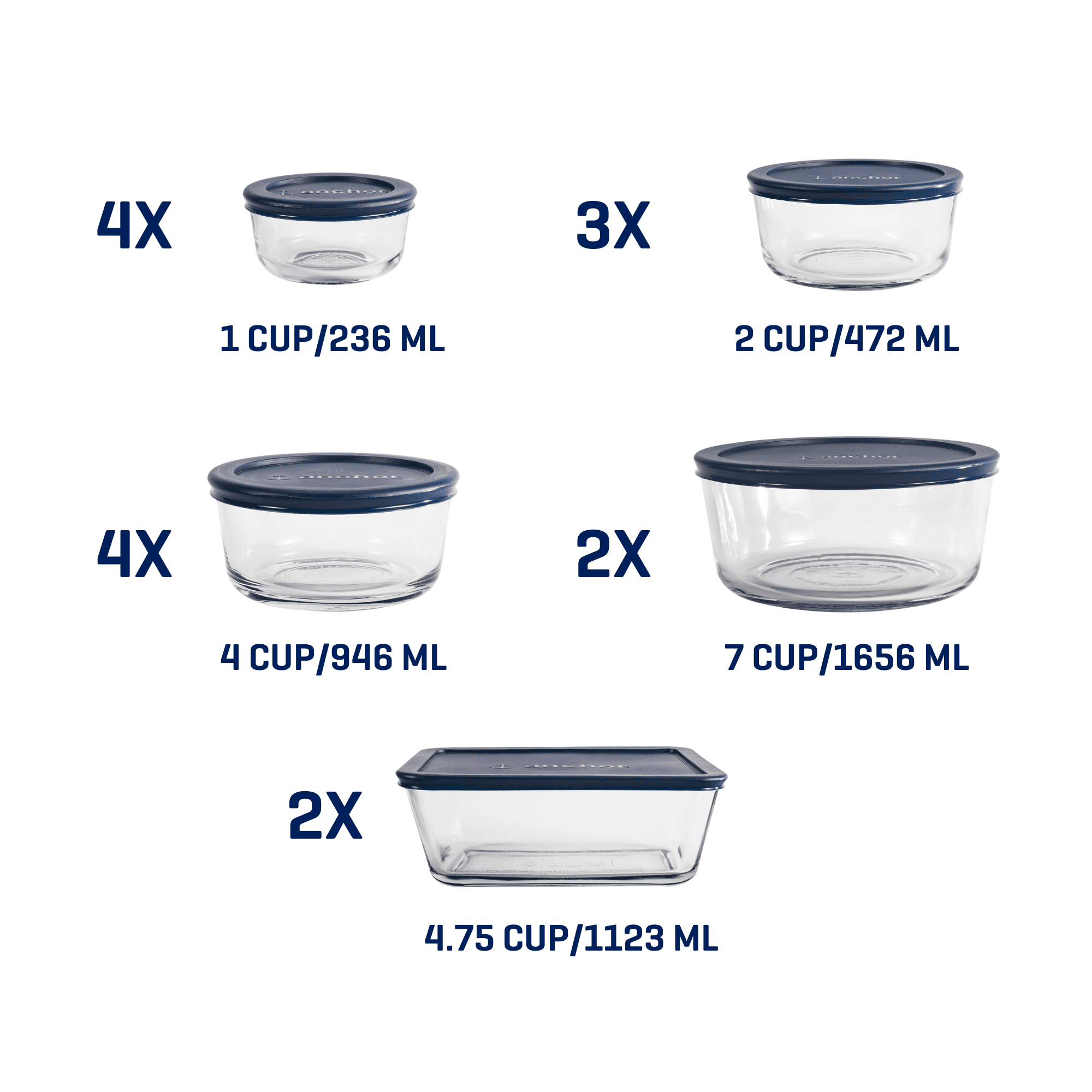 Glass Food Storage Containers with SnugFit Lids, 30 Piece Set