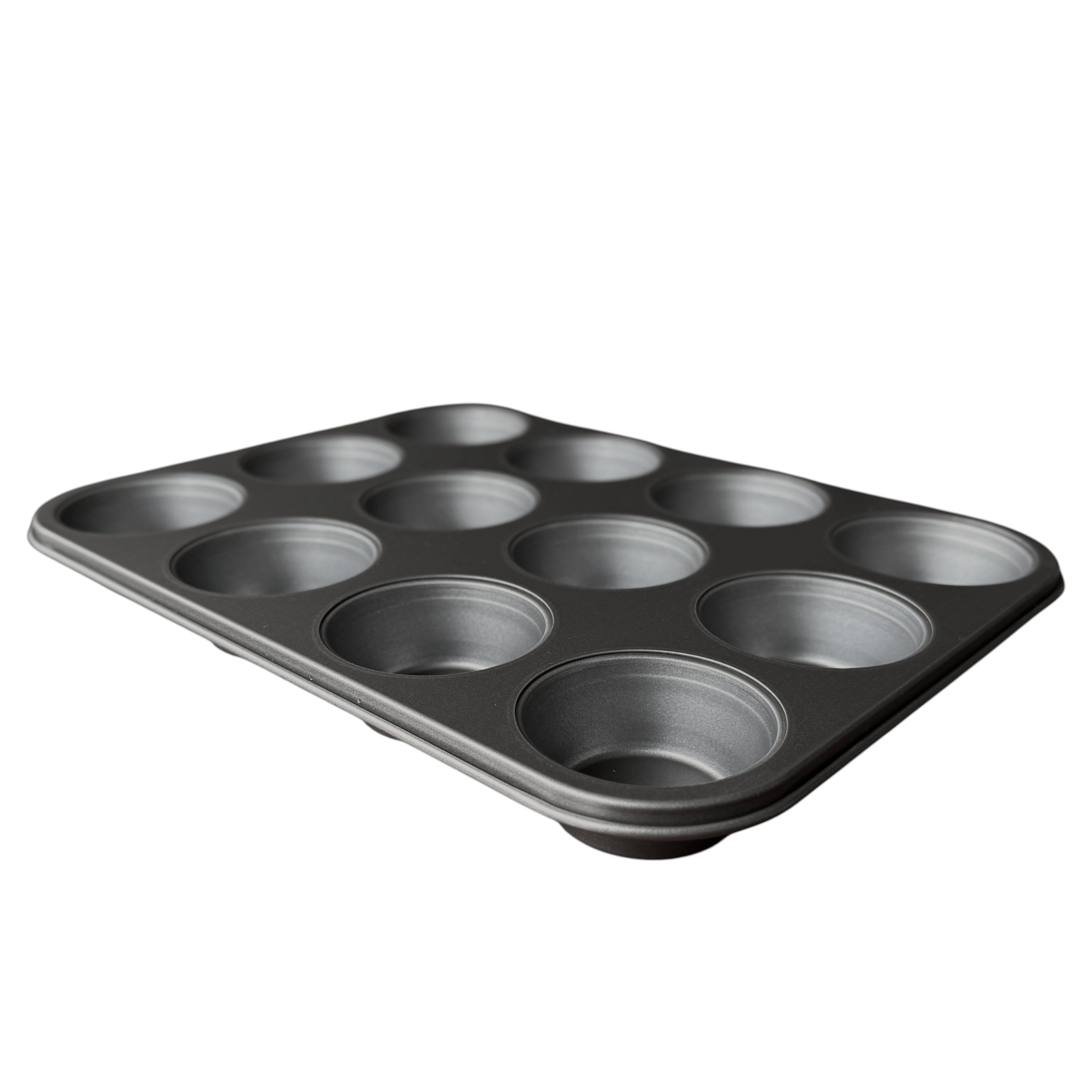 12-Cup Nonstick Muffin Pan, Cupcake Pan, 2.9" Diameter Cup, Gray, 1 Count