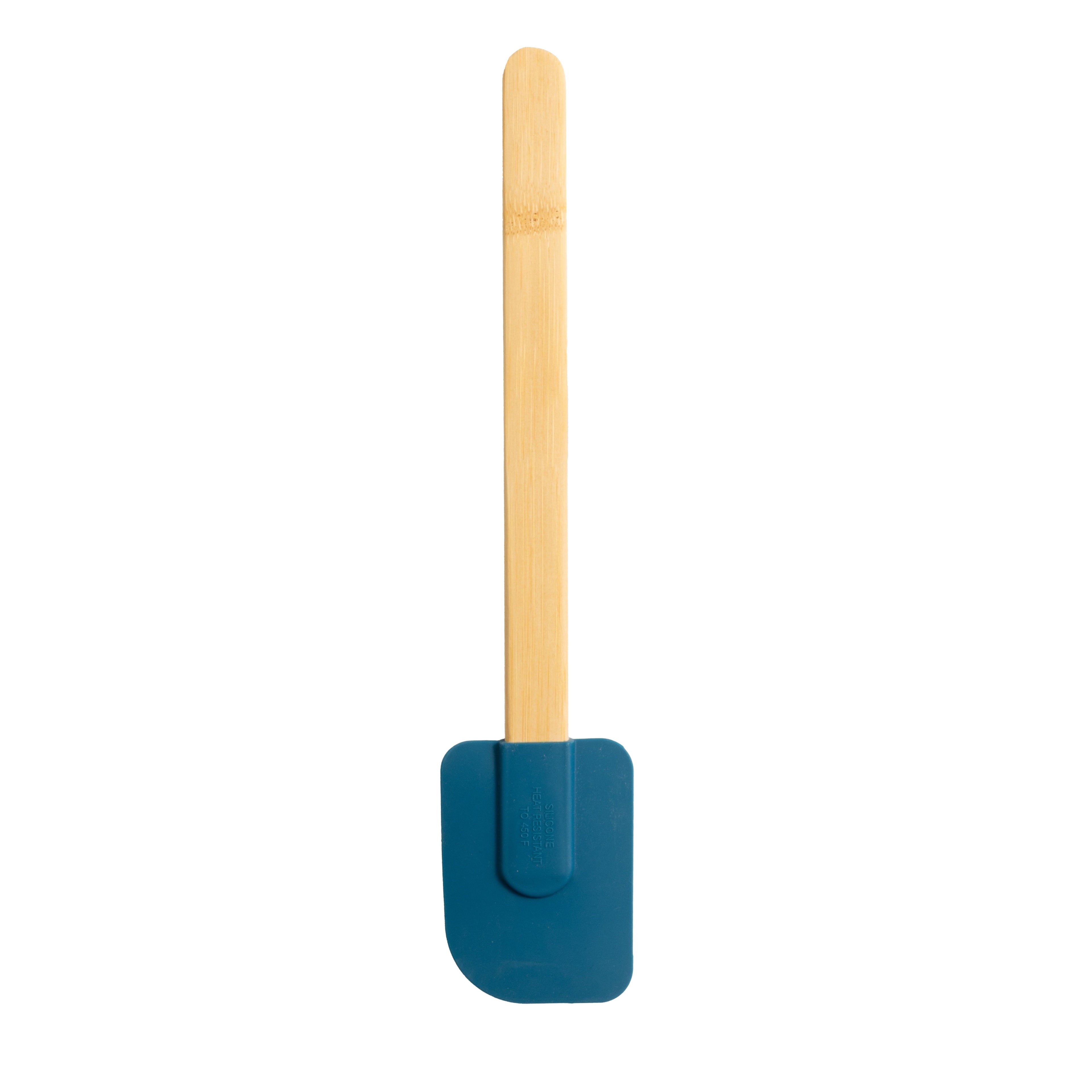 Silicone Spatulas Set 4 with Bamboo Handles, Blue
