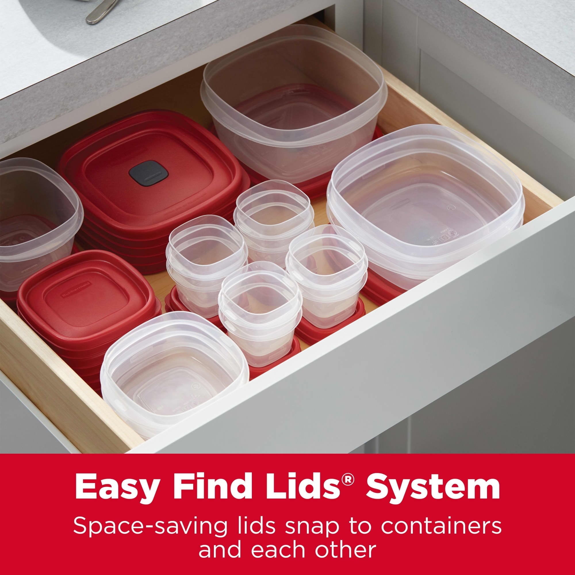 Food Storage Containers with Vented , 26 Piece Set, Red