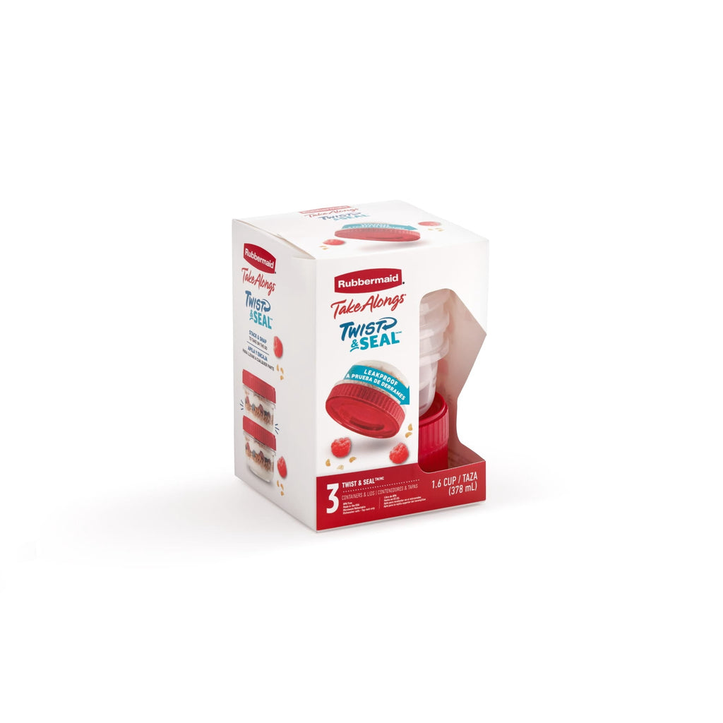 (3 pack) & Seal 1.6-Cup Food Storage Containers, Ruby Red, 3 pack