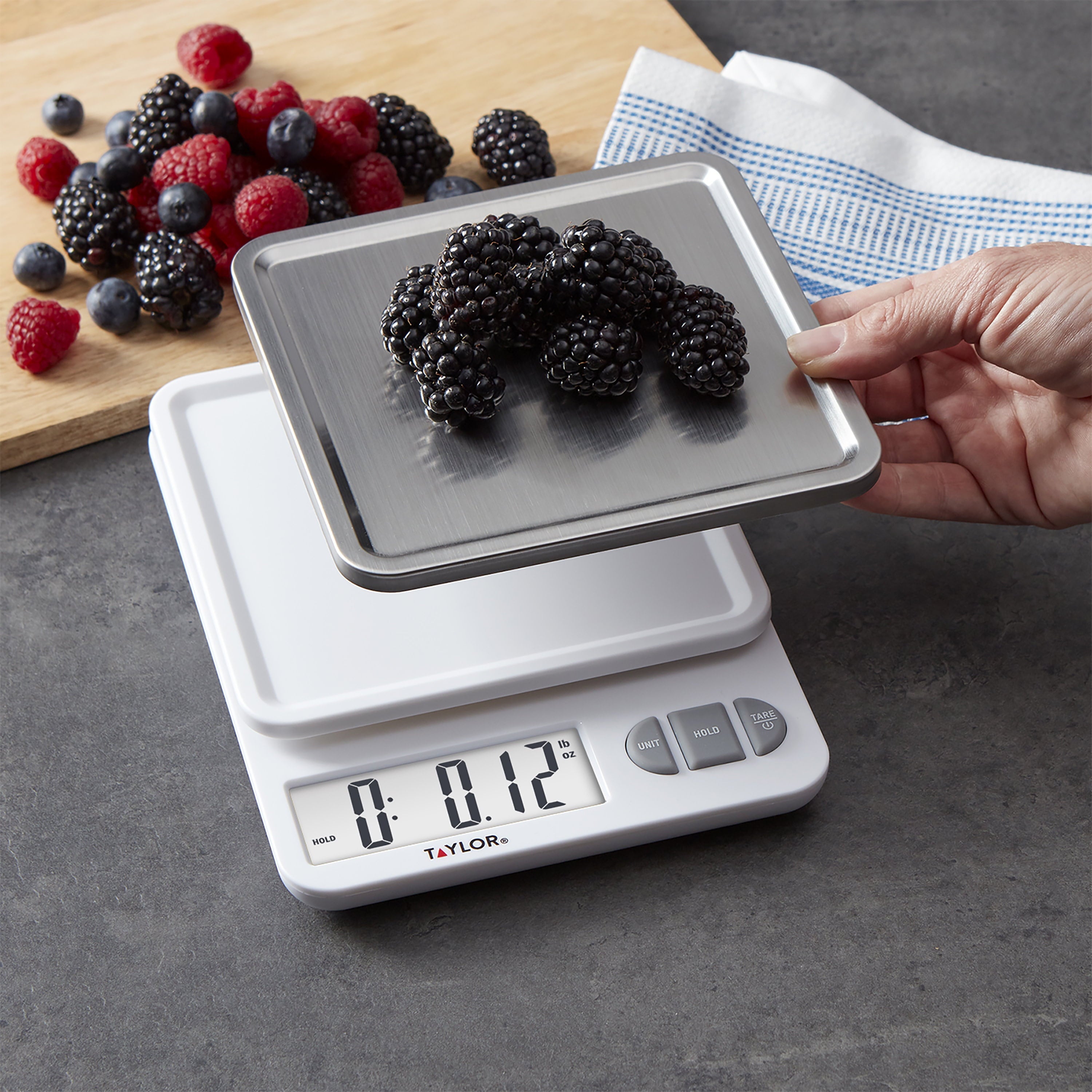 11lb Digital Kitchen Scale and Food Scale with Removable Stainless Steel Tray Cooking, Baking, Meal Prepping W...